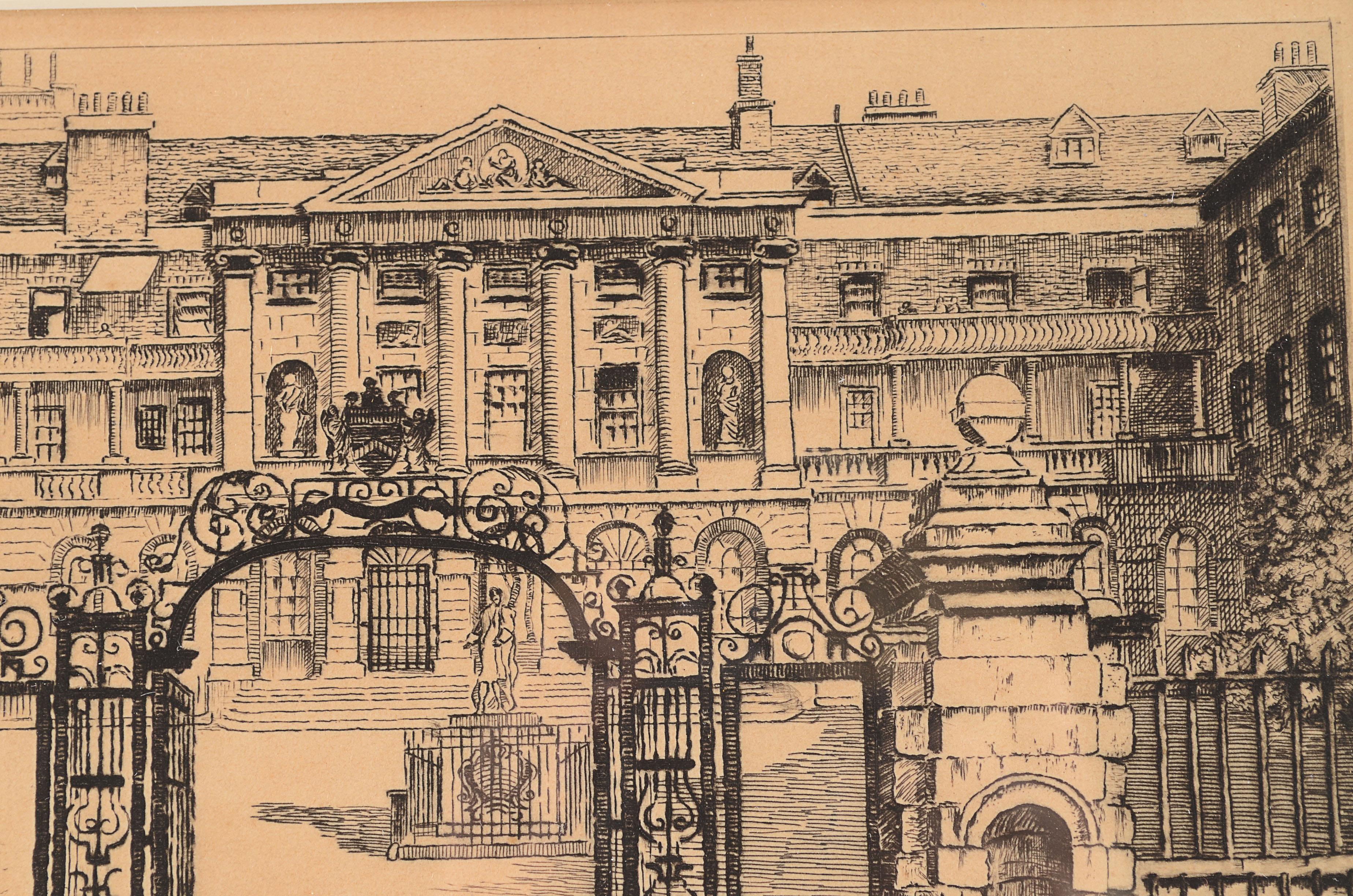 Pencil Signed W.A. Donald Etching, Guy's Hospital