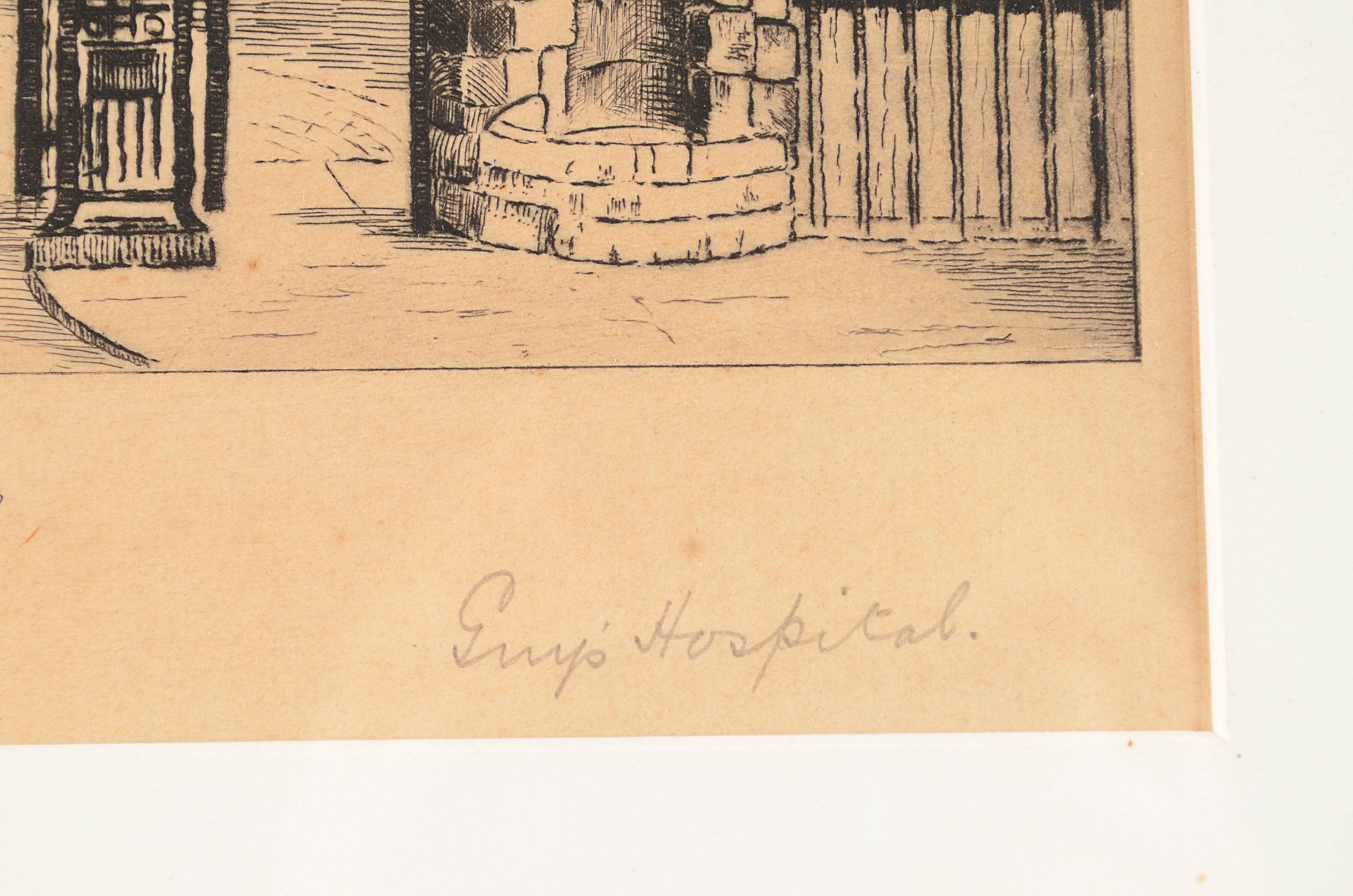 Pencil Signed W.A. Donald Etching, Guy's Hospital