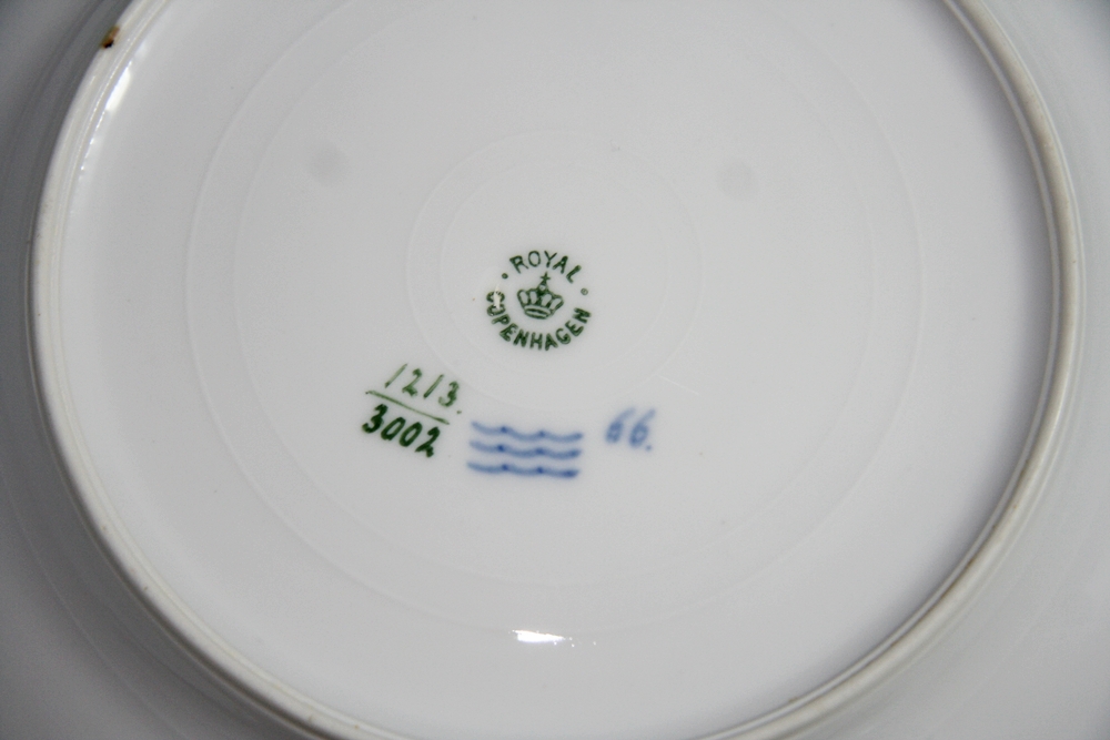 Royal Copenhagen "Fish Service - Blue Border" China Luncheon Plates
