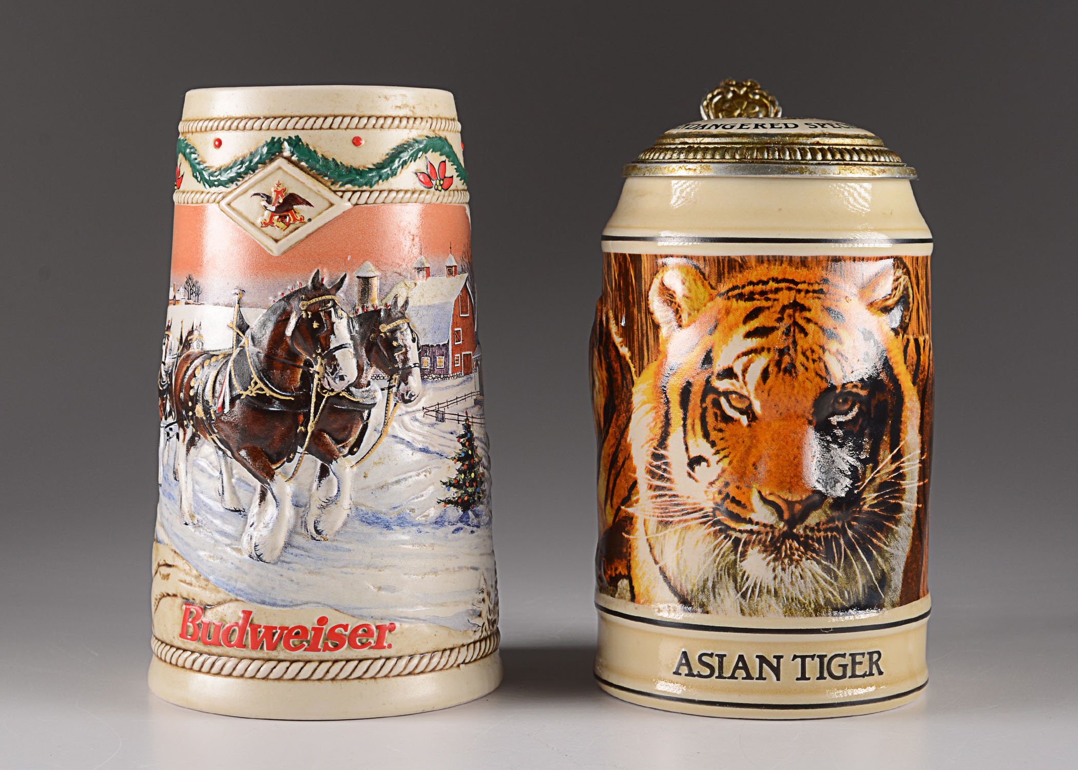 Two Budweiser Collector Steins