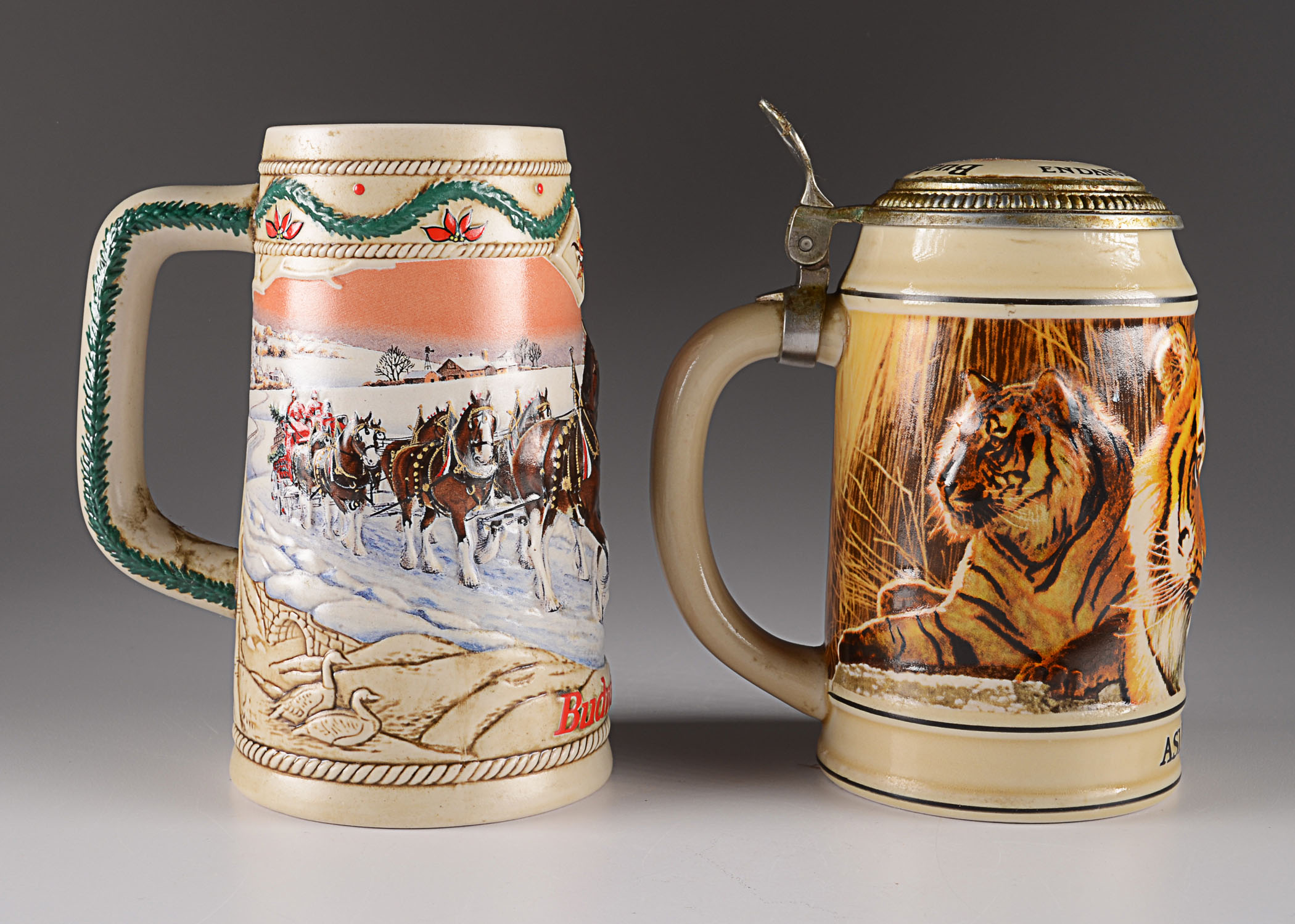 Two Budweiser Collector Steins
