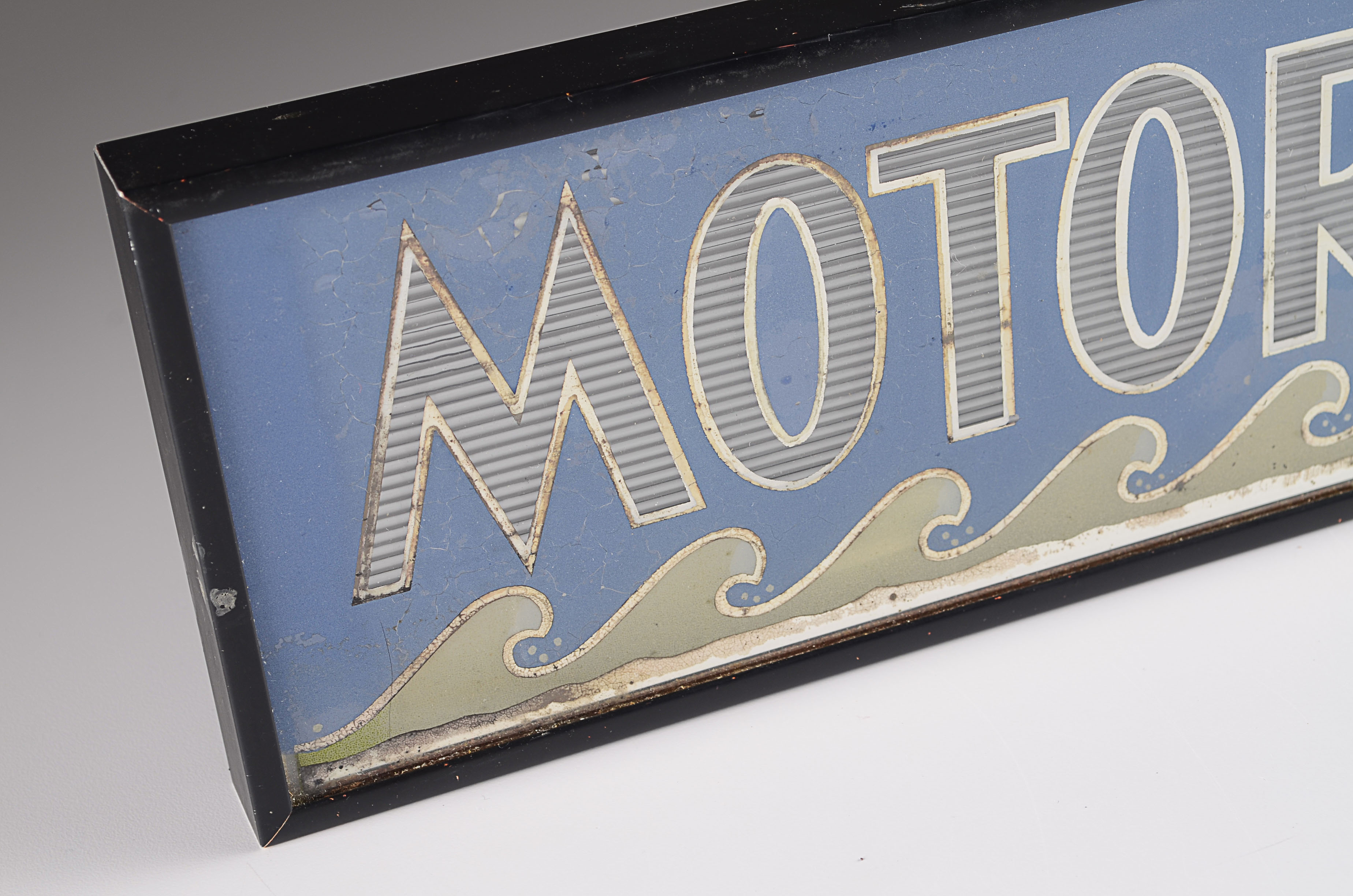 Incredible Hand Painted Glass Sign