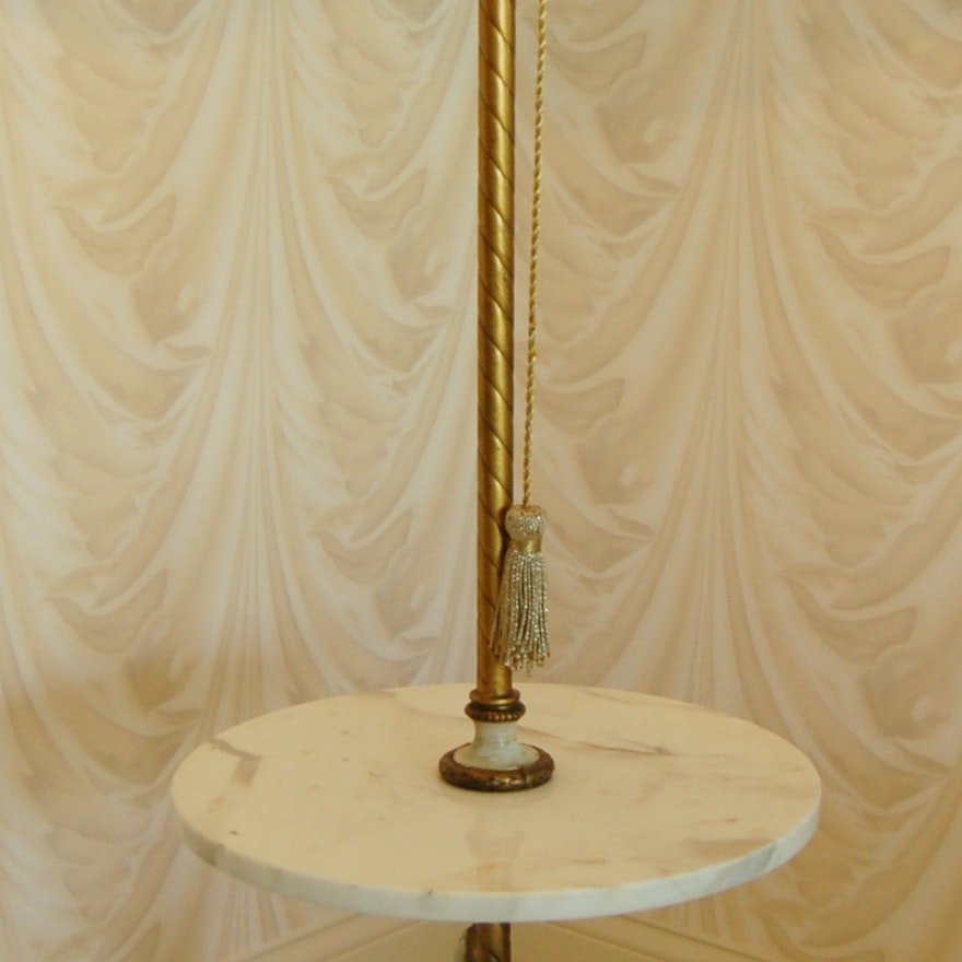 Italian Provencial Style Marble Floor Lamp