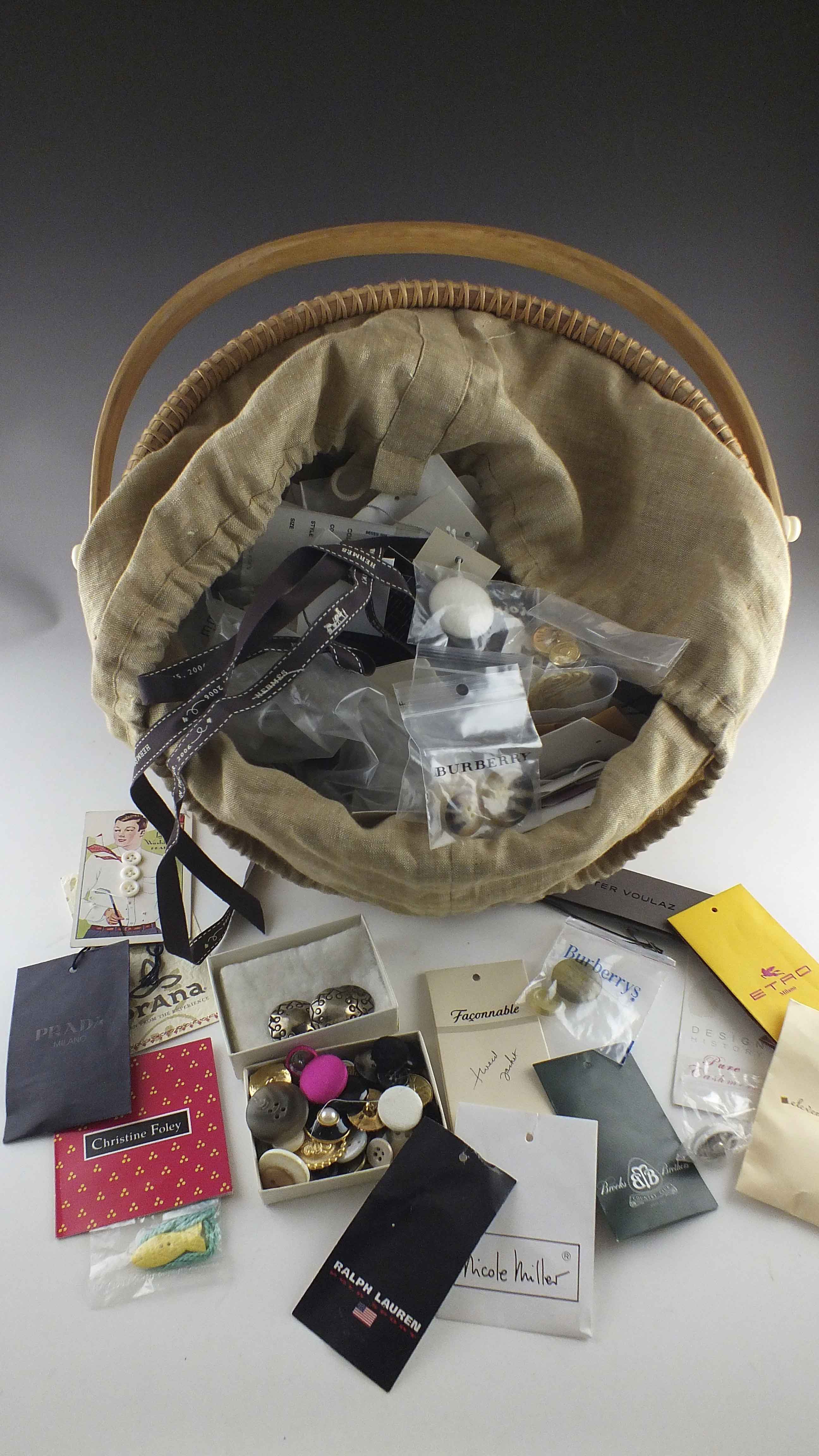 Basket Filled with Designer Buttons