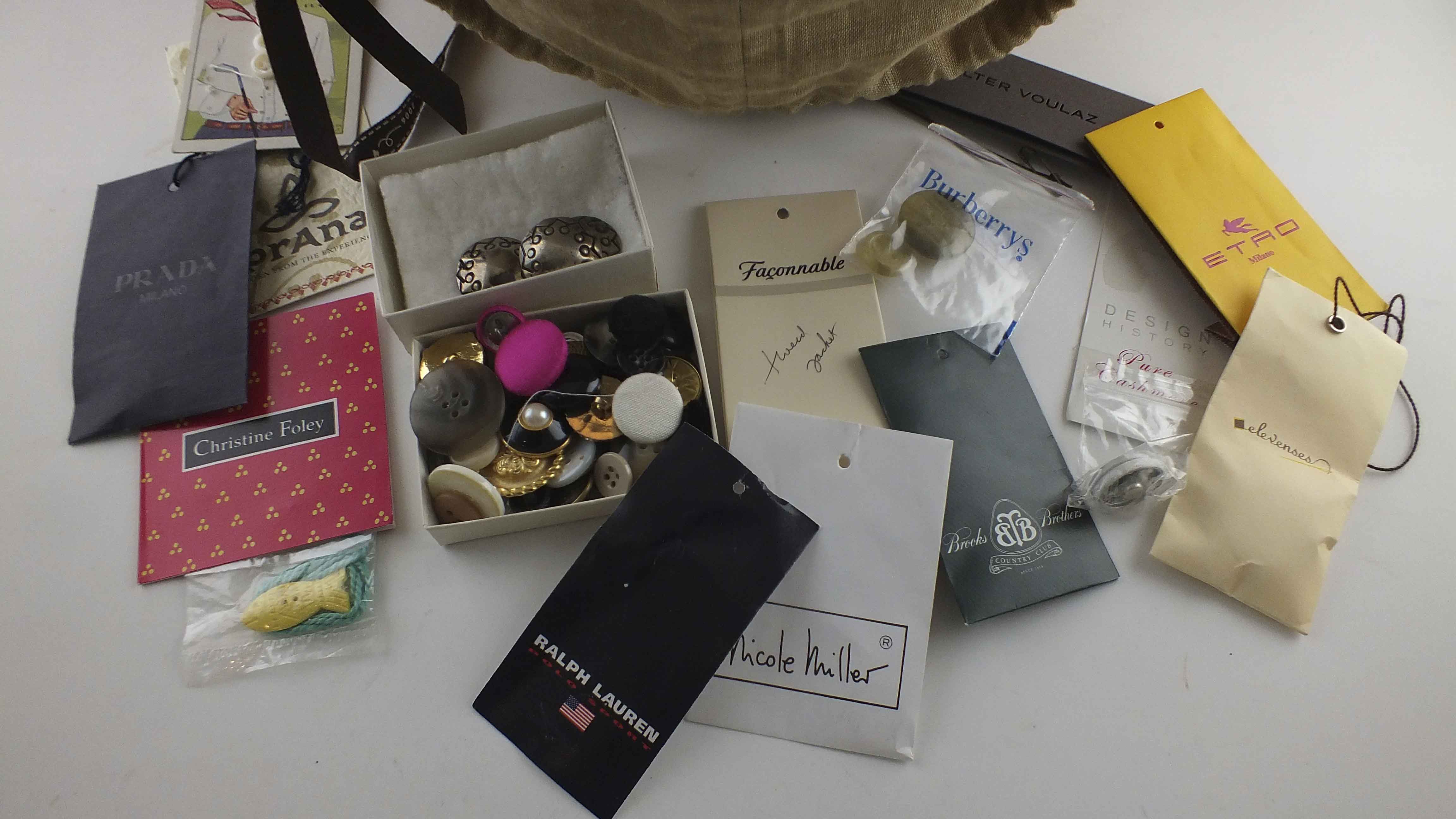 Basket Filled with Designer Buttons