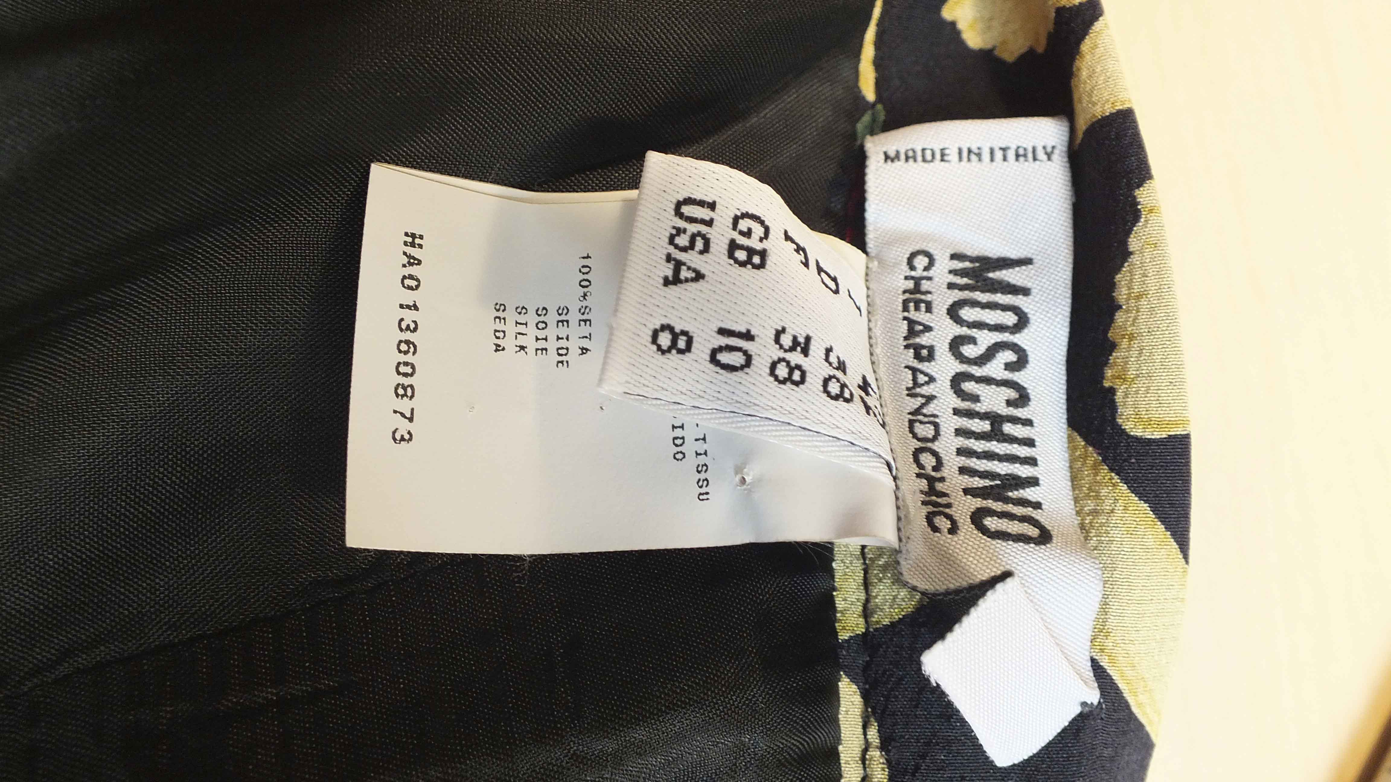 Moschino "Pasta" Silk Skirt and Fuzzi  Shirt