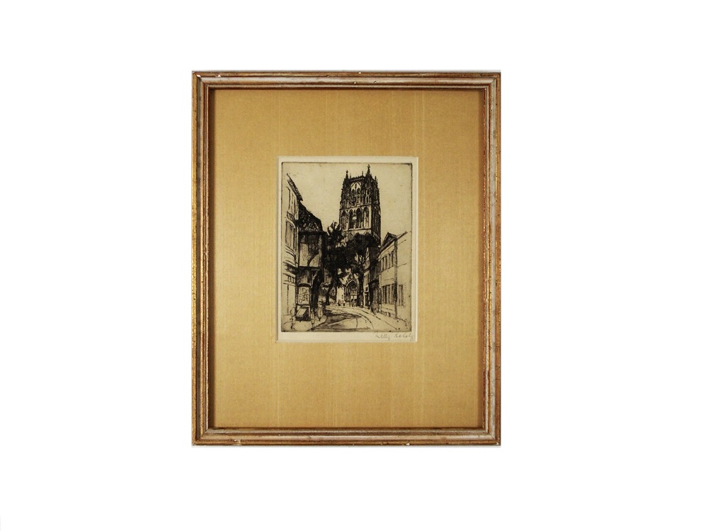 Vintage Engraving by Willy Scholz (German 1899-1965)