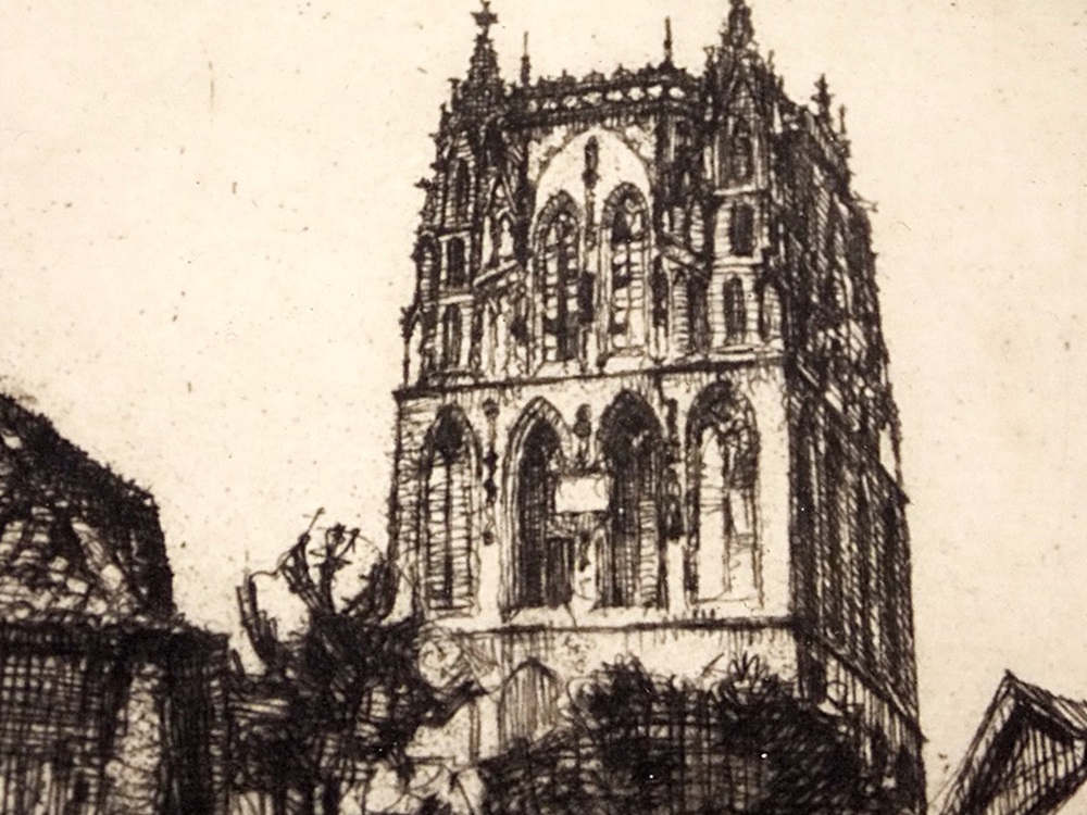 Vintage Engraving by Willy Scholz (German 1899-1965)