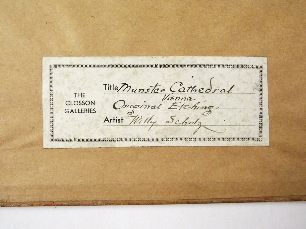 Vintage Engraving by Willy Scholz (German 1899-1965)