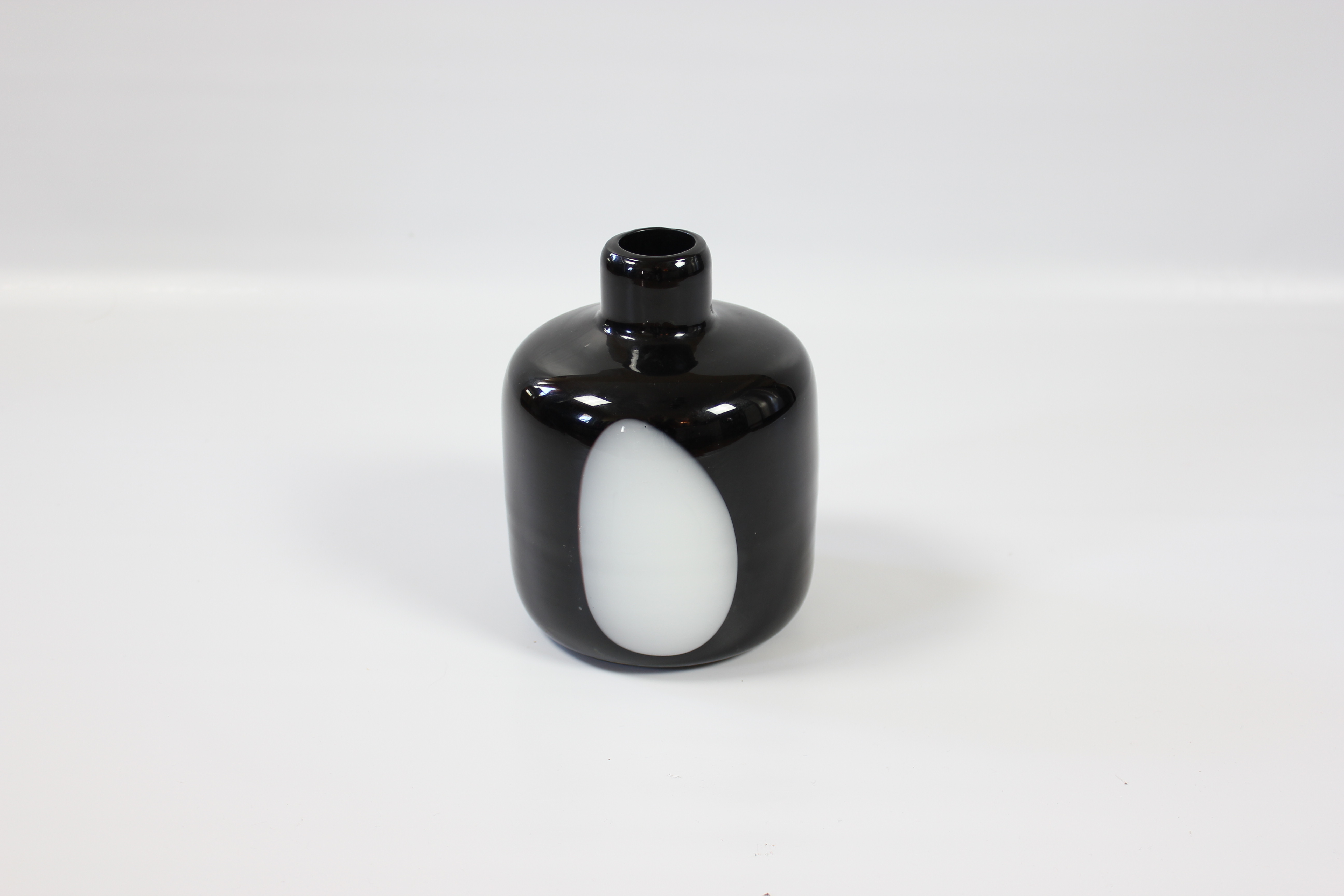 Modern Black and White Glass Vase