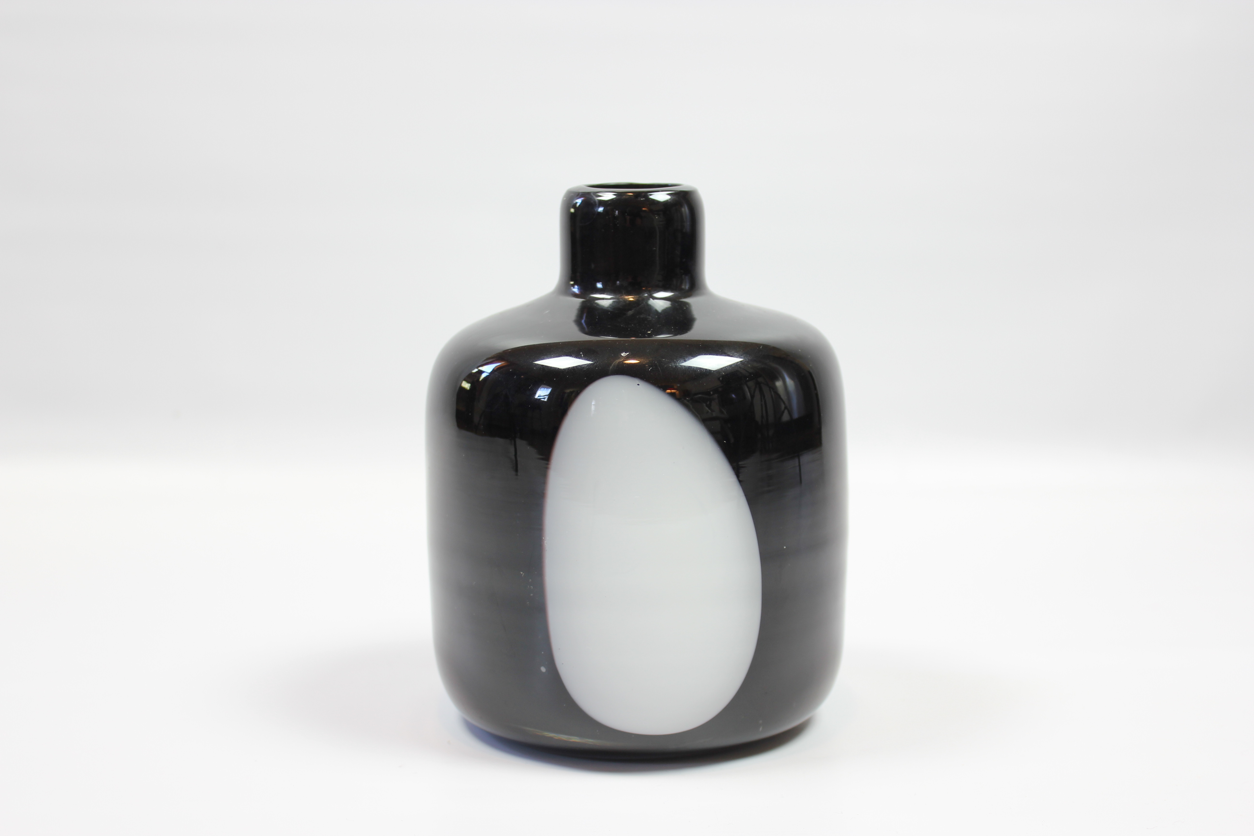 Modern Black and White Glass Vase