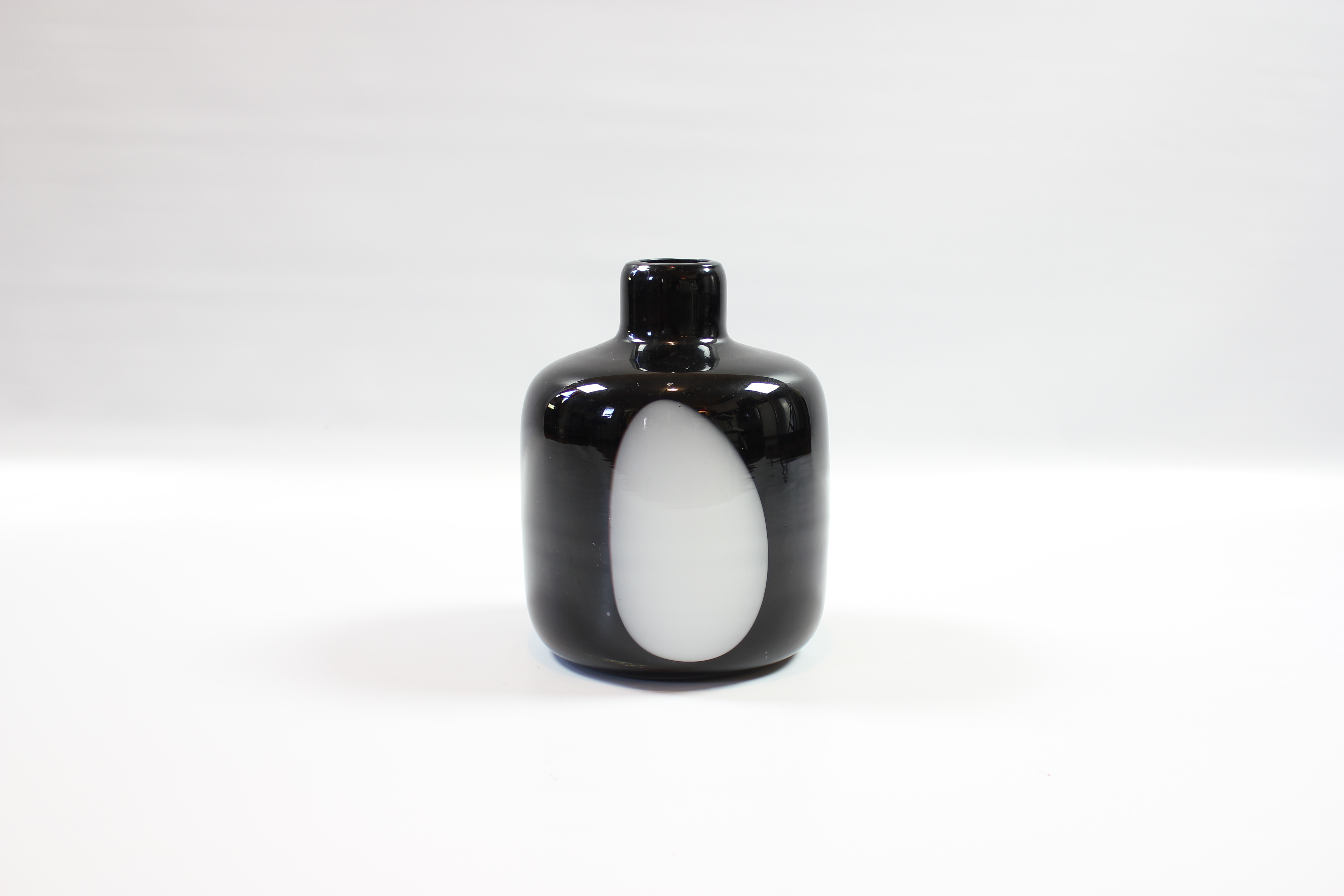 Modern Black and White Glass Vase