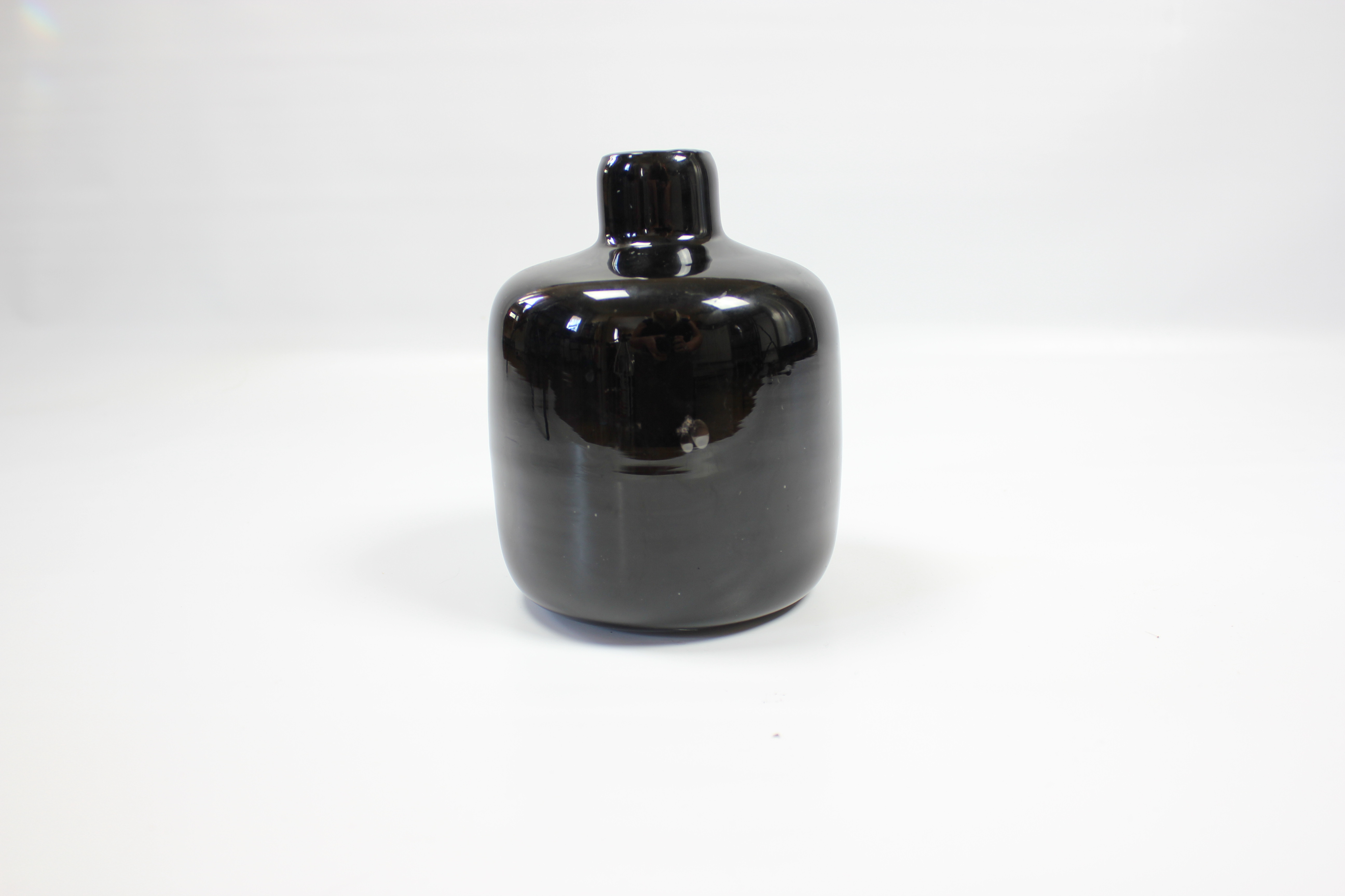 Modern Black and White Glass Vase