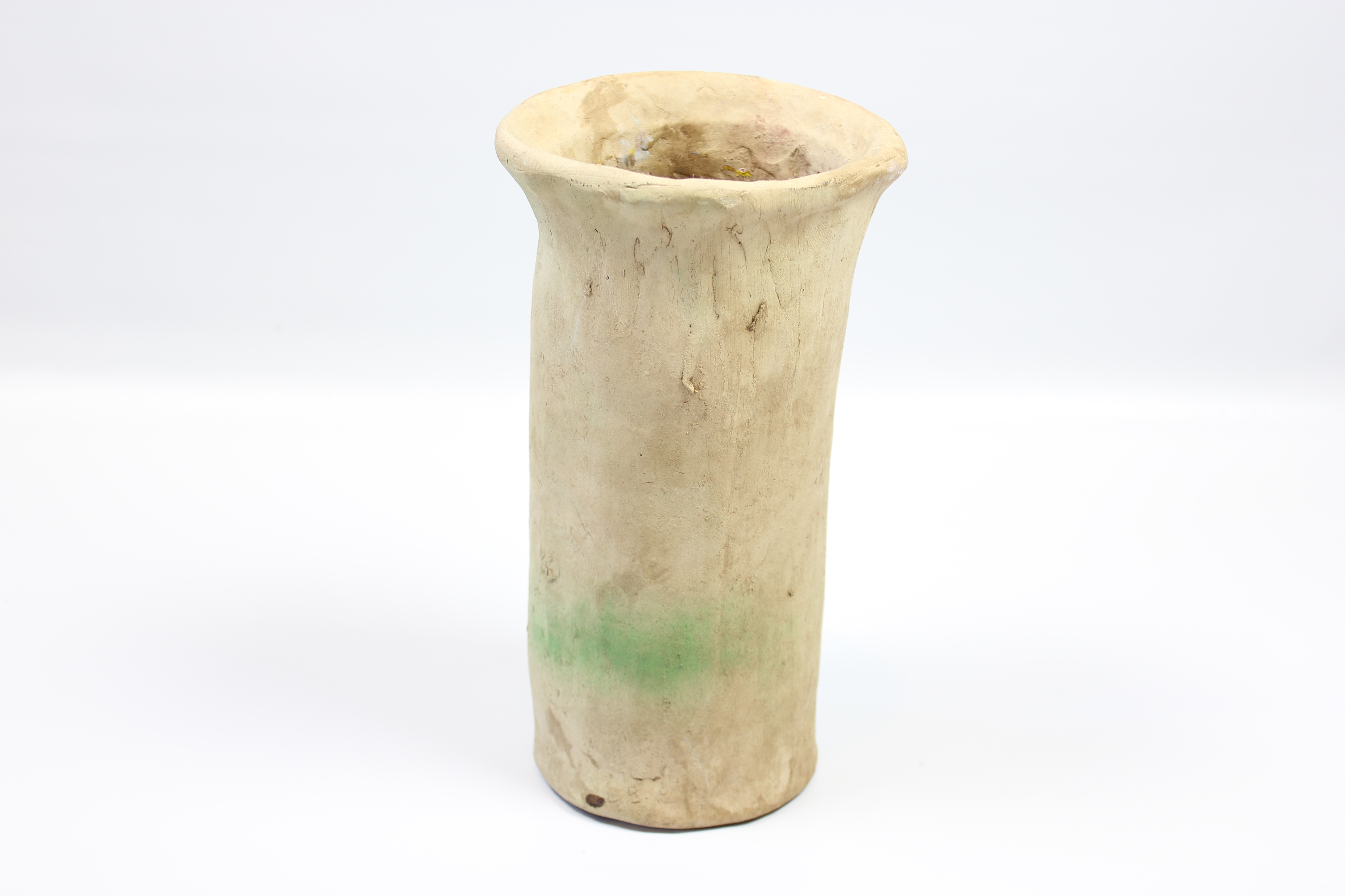 Original Sculpted Smiling Face Pottery Planter Signed