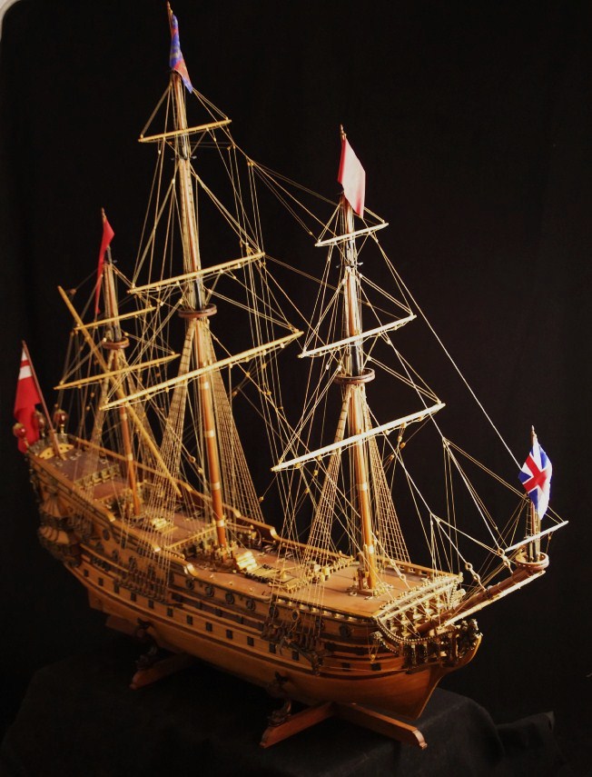 Magnificent & Very Large Wood Model of the H.M.S. Prince, 1670; by Jack Barger 