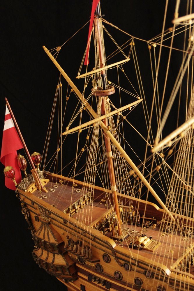 Magnificent & Very Large Wood Model of the H.M.S. Prince, 1670; by Jack Barger 