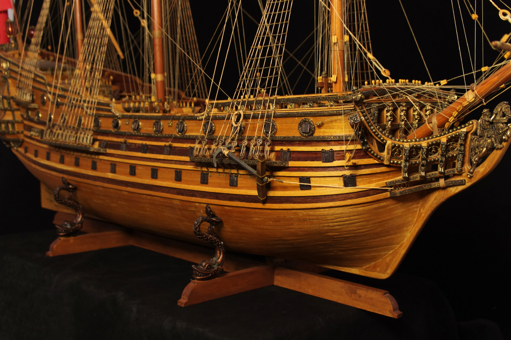 Magnificent & Very Large Wood Model of the H.M.S. Prince, 1670; by Jack Barger 