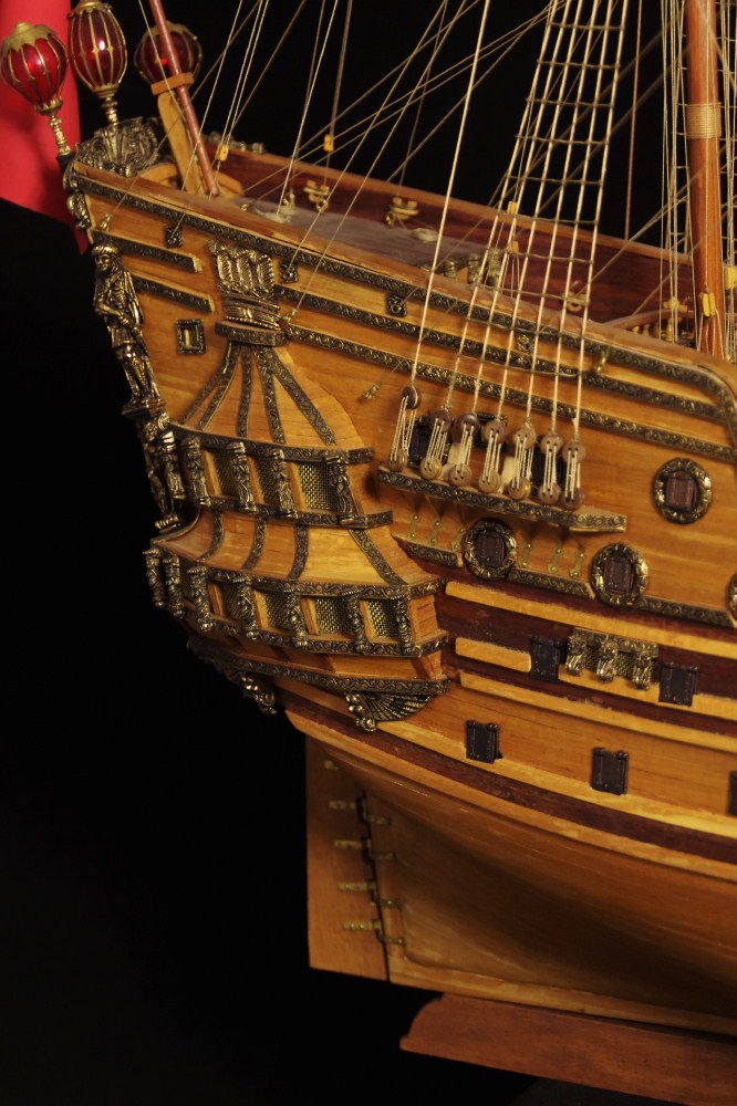 Magnificent & Very Large Wood Model of the H.M.S. Prince, 1670; by Jack Barger 