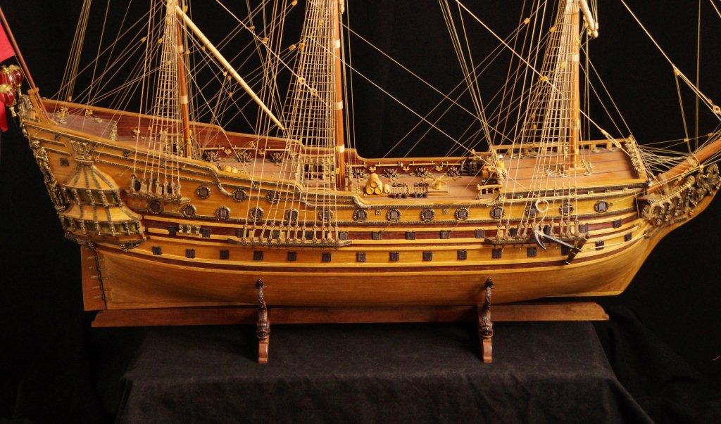 Magnificent & Very Large Wood Model of the H.M.S. Prince, 1670; by Jack Barger 