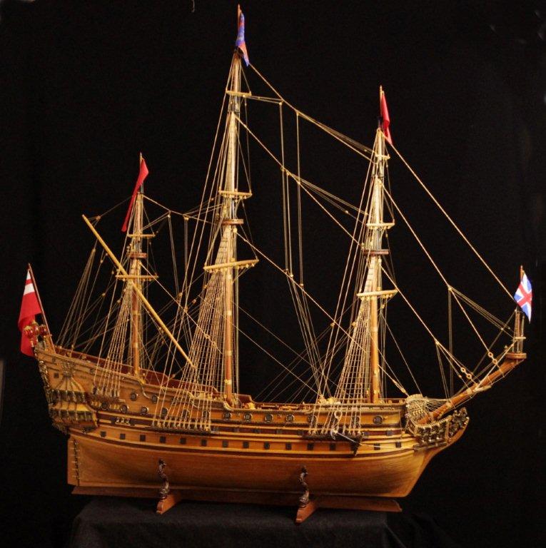 Magnificent & Very Large Wood Model of the H.M.S. Prince, 1670; by Jack Barger 