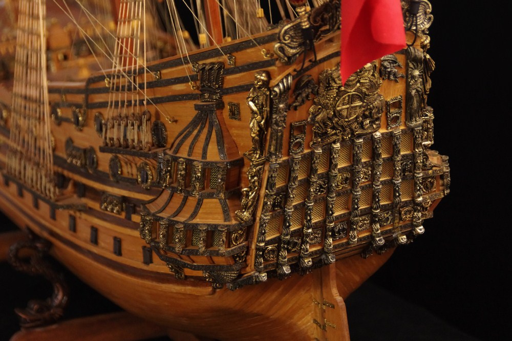 Magnificent & Very Large Wood Model of the H.M.S. Prince, 1670; by Jack Barger 