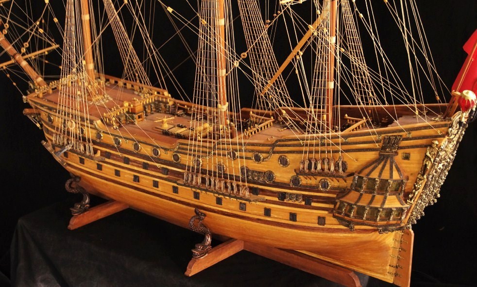 Magnificent & Very Large Wood Model of the H.M.S. Prince, 1670; by Jack Barger 
