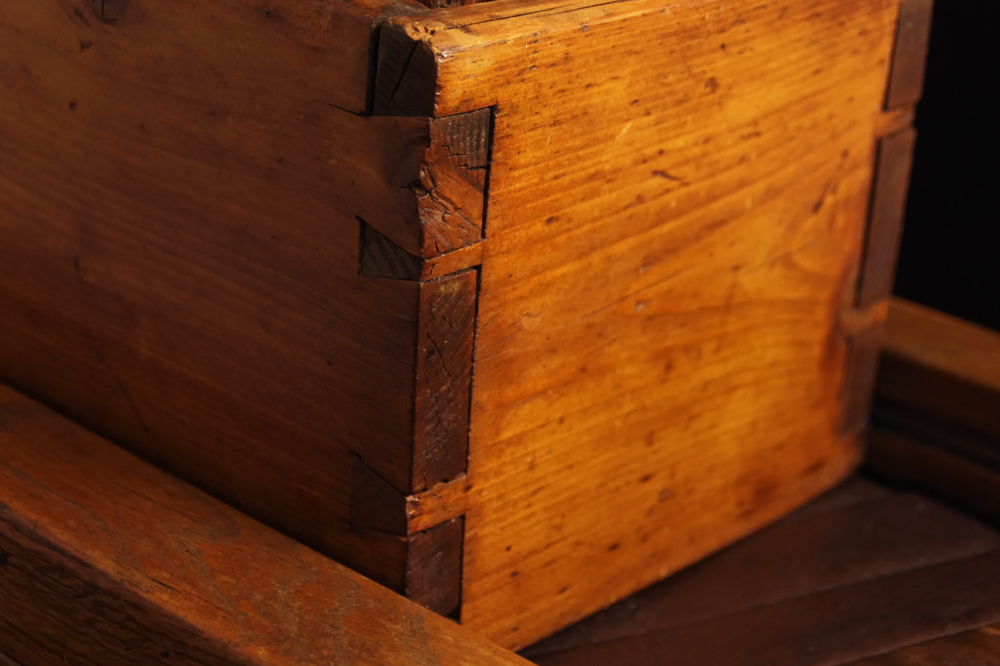 Large Antique Oak Slaw Cutter, with Hand Cut Dovetails