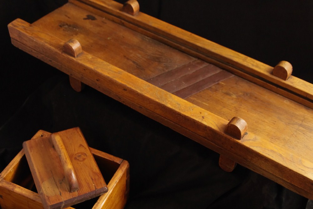 Large Antique Oak Slaw Cutter, with Hand Cut Dovetails