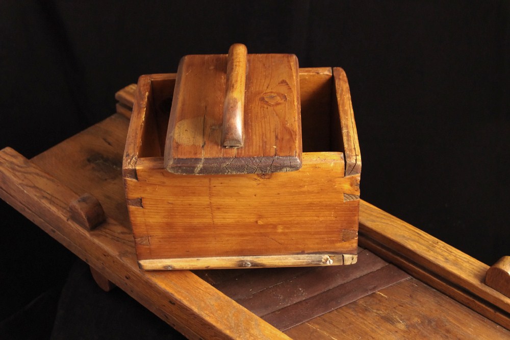 Large Antique Oak Slaw Cutter, with Hand Cut Dovetails