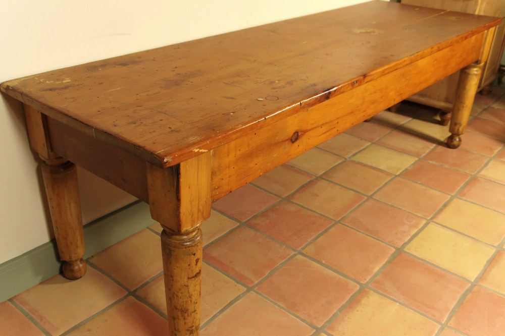 Large Antique Pine Kitchen Table