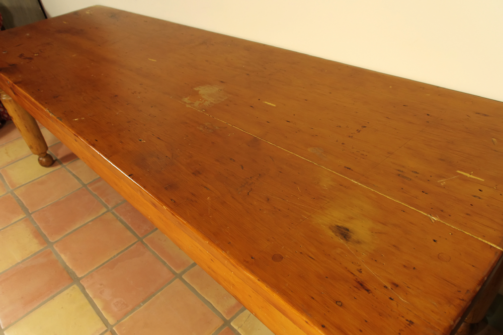 Large Antique Pine Kitchen Table