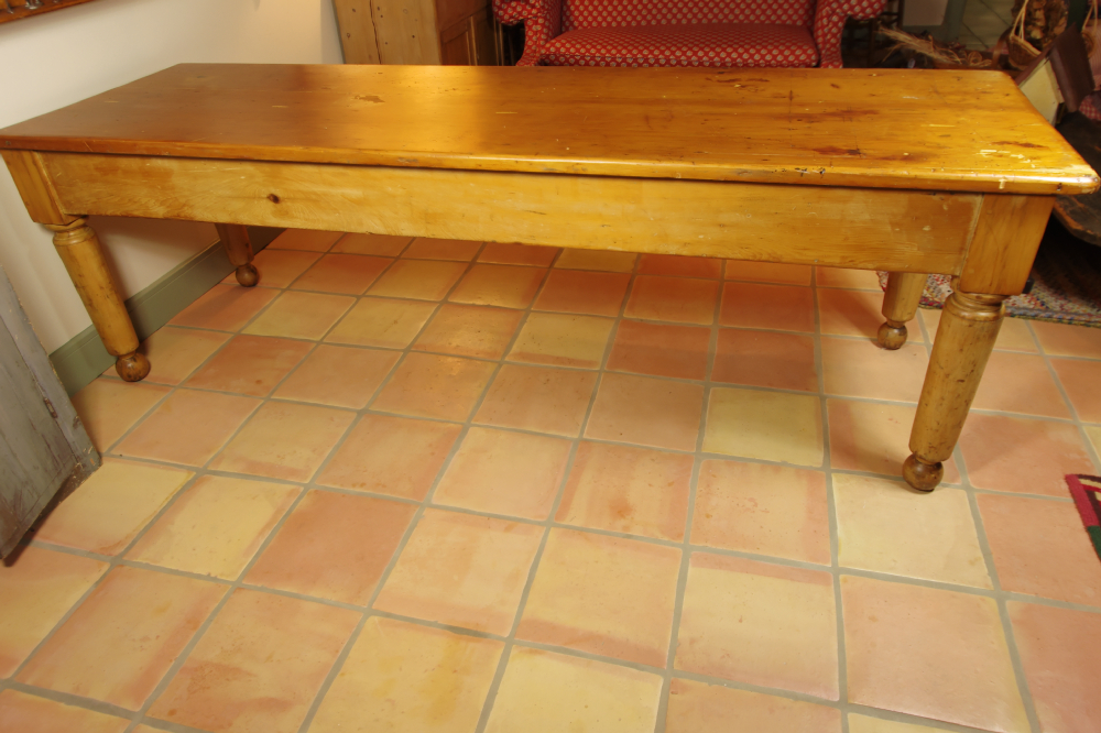 Large Antique Pine Kitchen Table