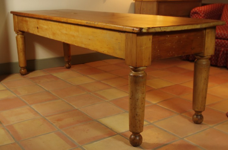 Large Antique Pine Kitchen Table