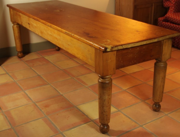 Large Antique Pine Kitchen Table