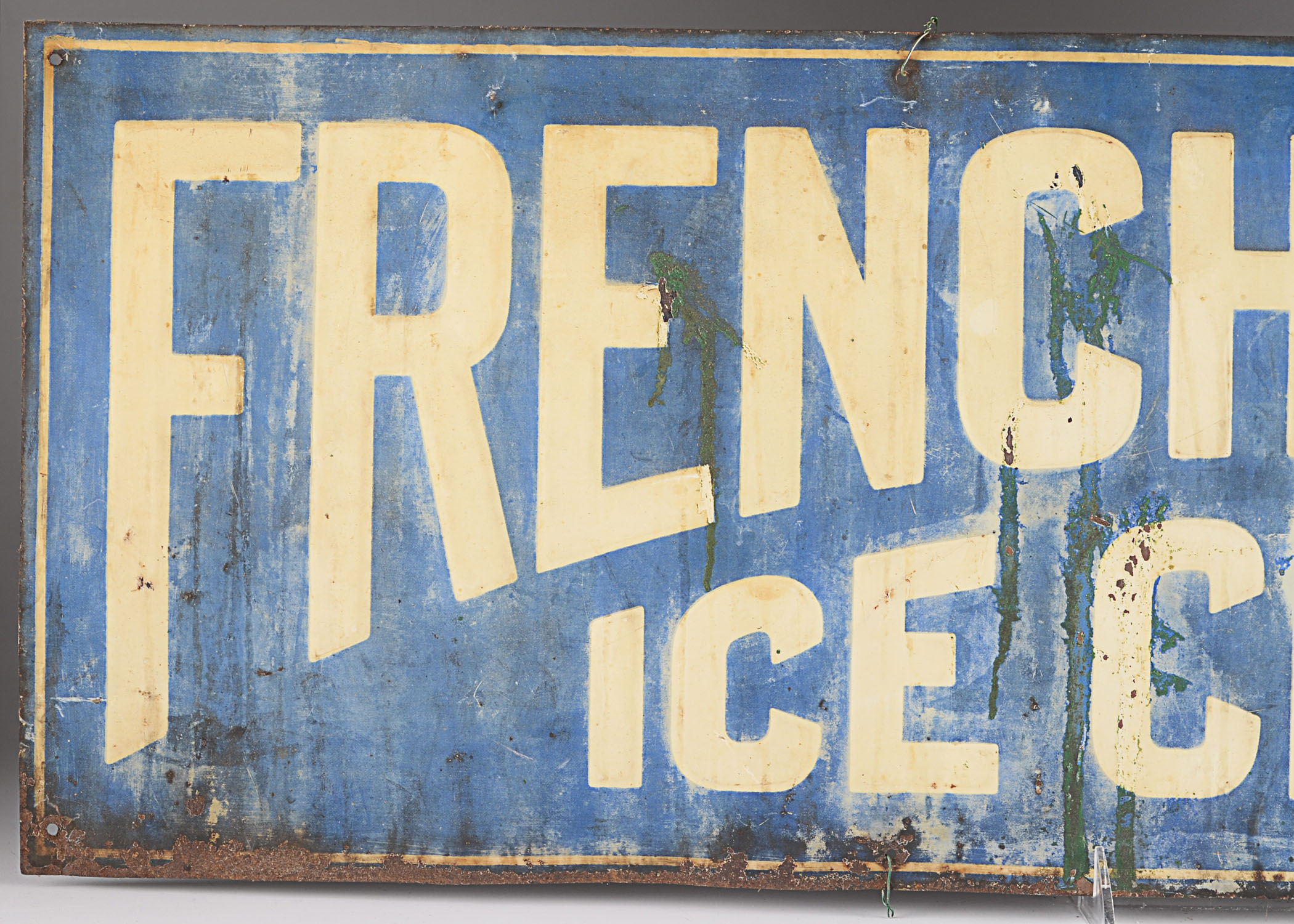 Antique French-Bauer Ice Cream Advertisement Sign