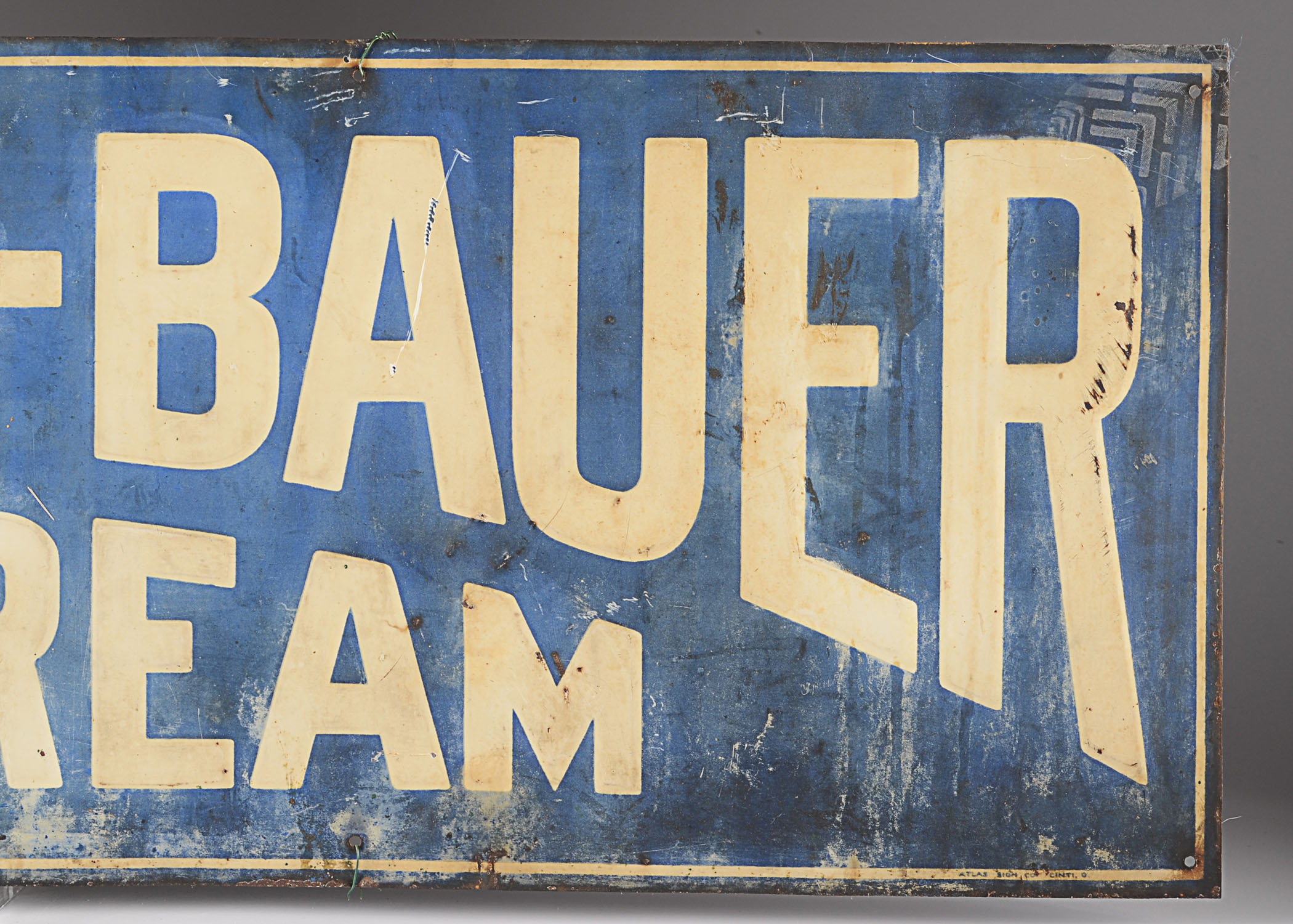 Antique French-Bauer Ice Cream Advertisement Sign