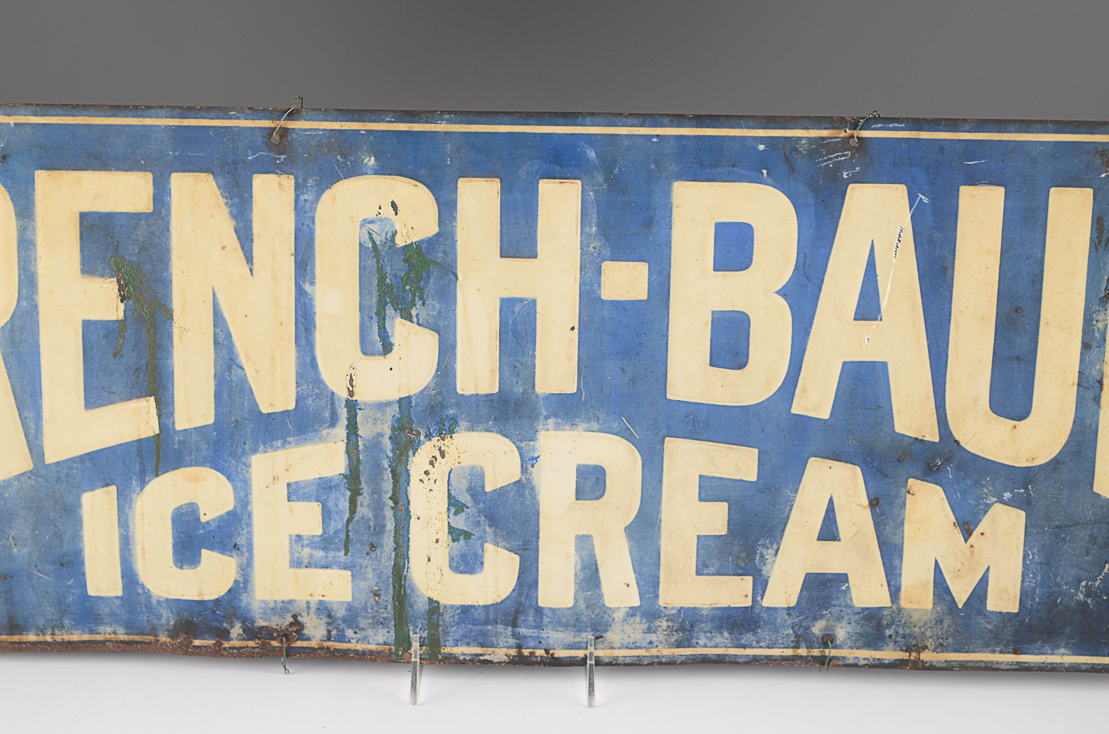 Antique French-Bauer Ice Cream Advertisement Sign