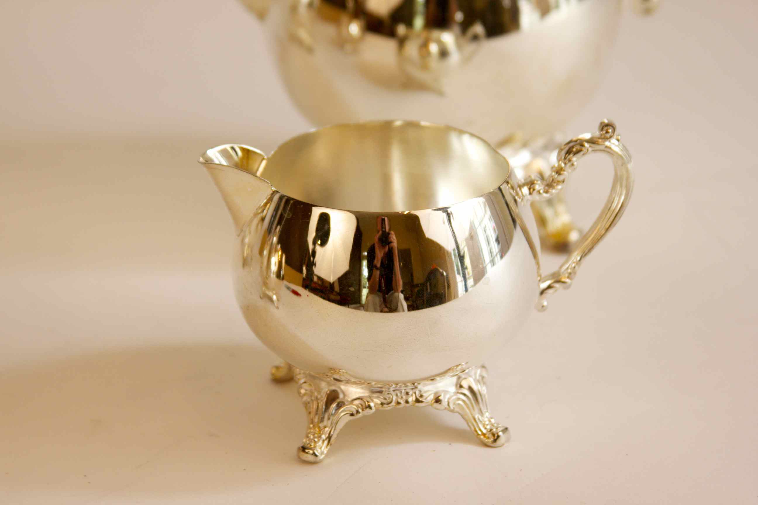 Beautiful Silver Toned Tea Set 