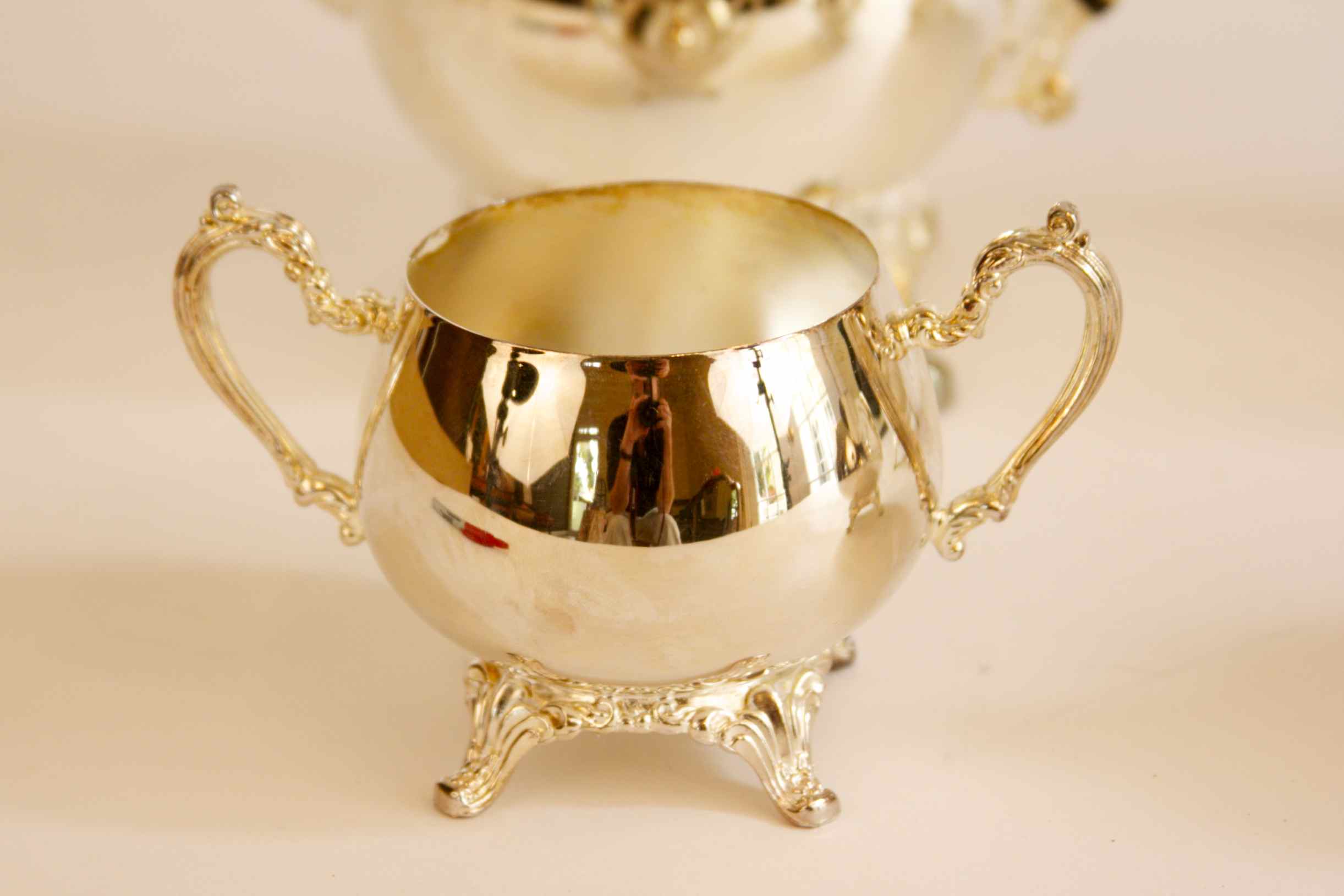 Beautiful Silver Toned Tea Set 