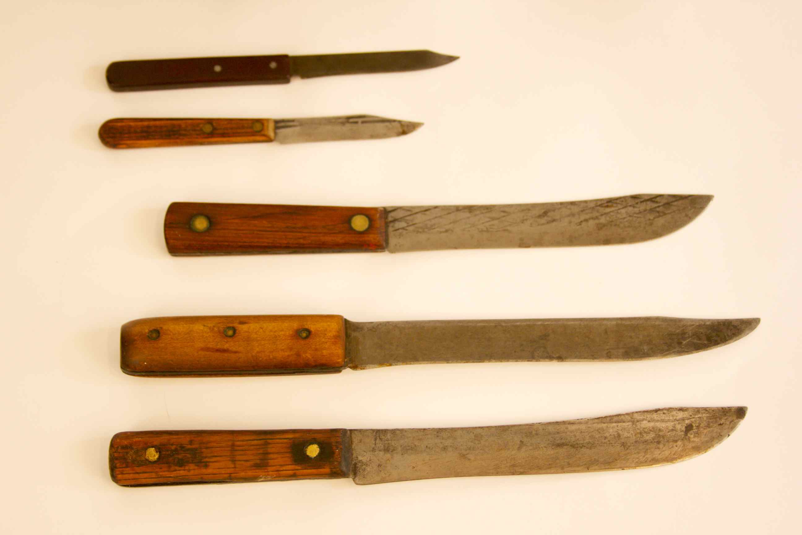 Two Wooden Knife Holders with Assorted Knives