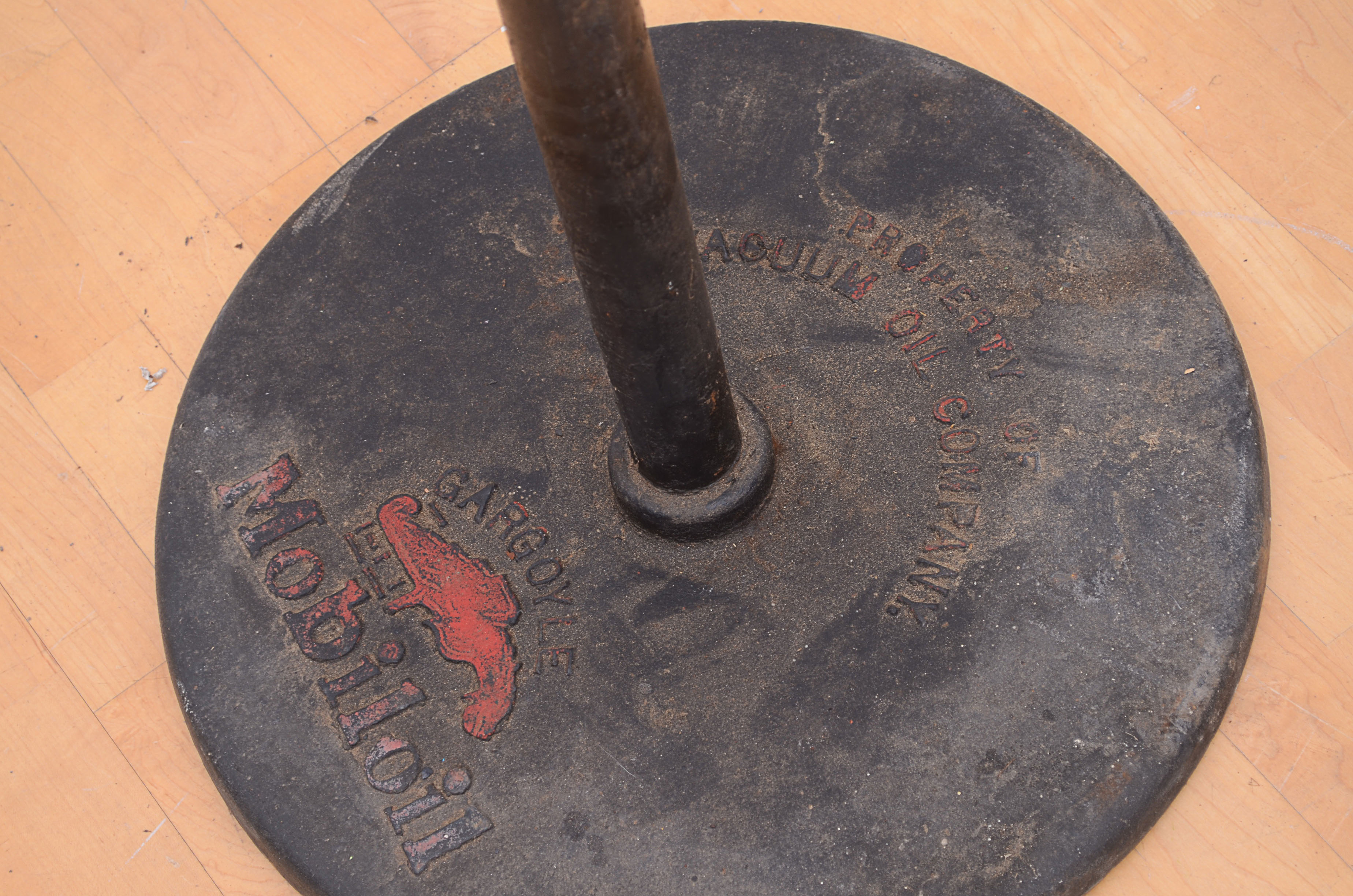 Rare & Enormous Vintage Pennzoil "Tan Bell" Curb Sign on Post