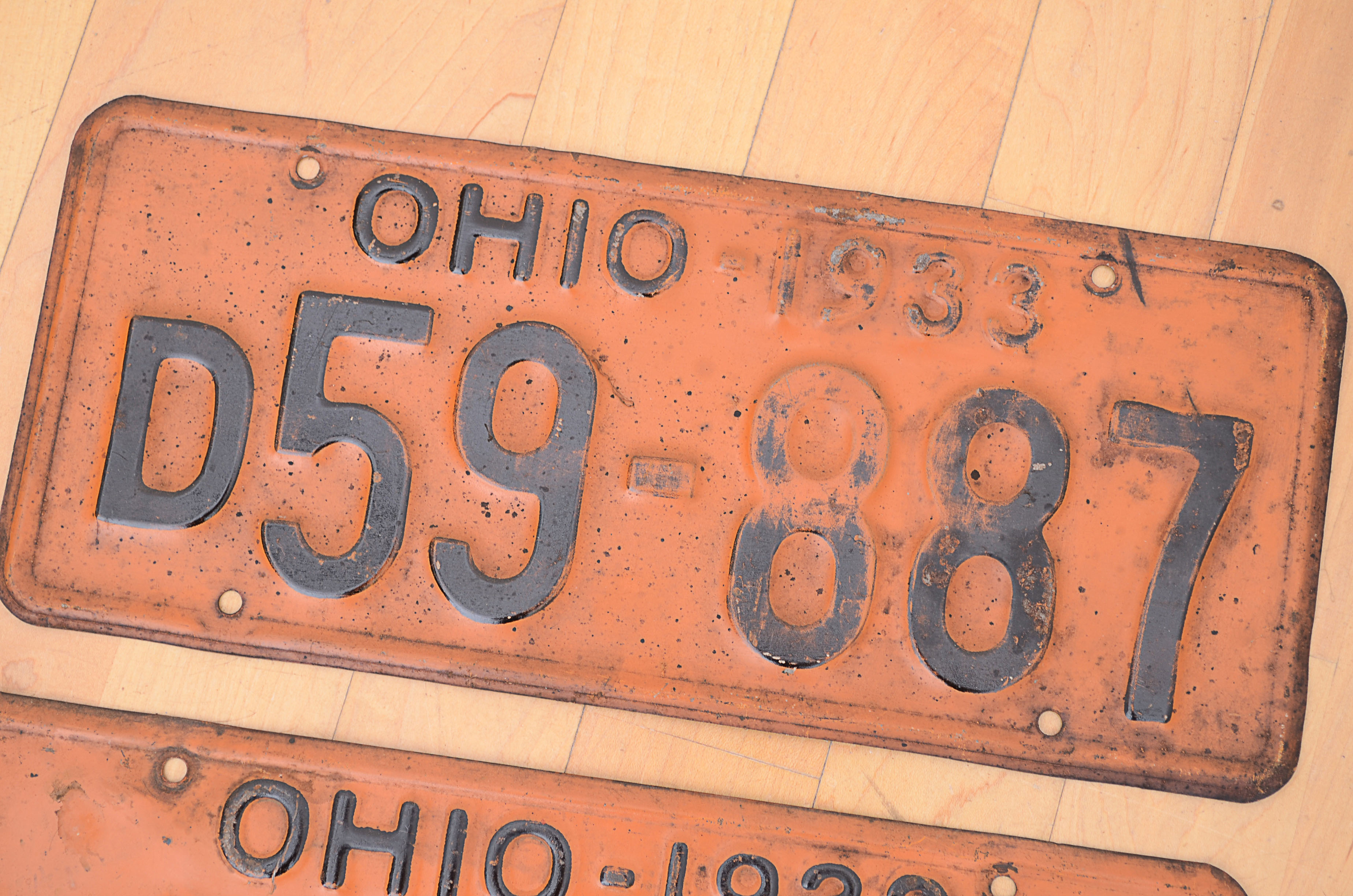 Vintage lot of 4 1930's License Plates