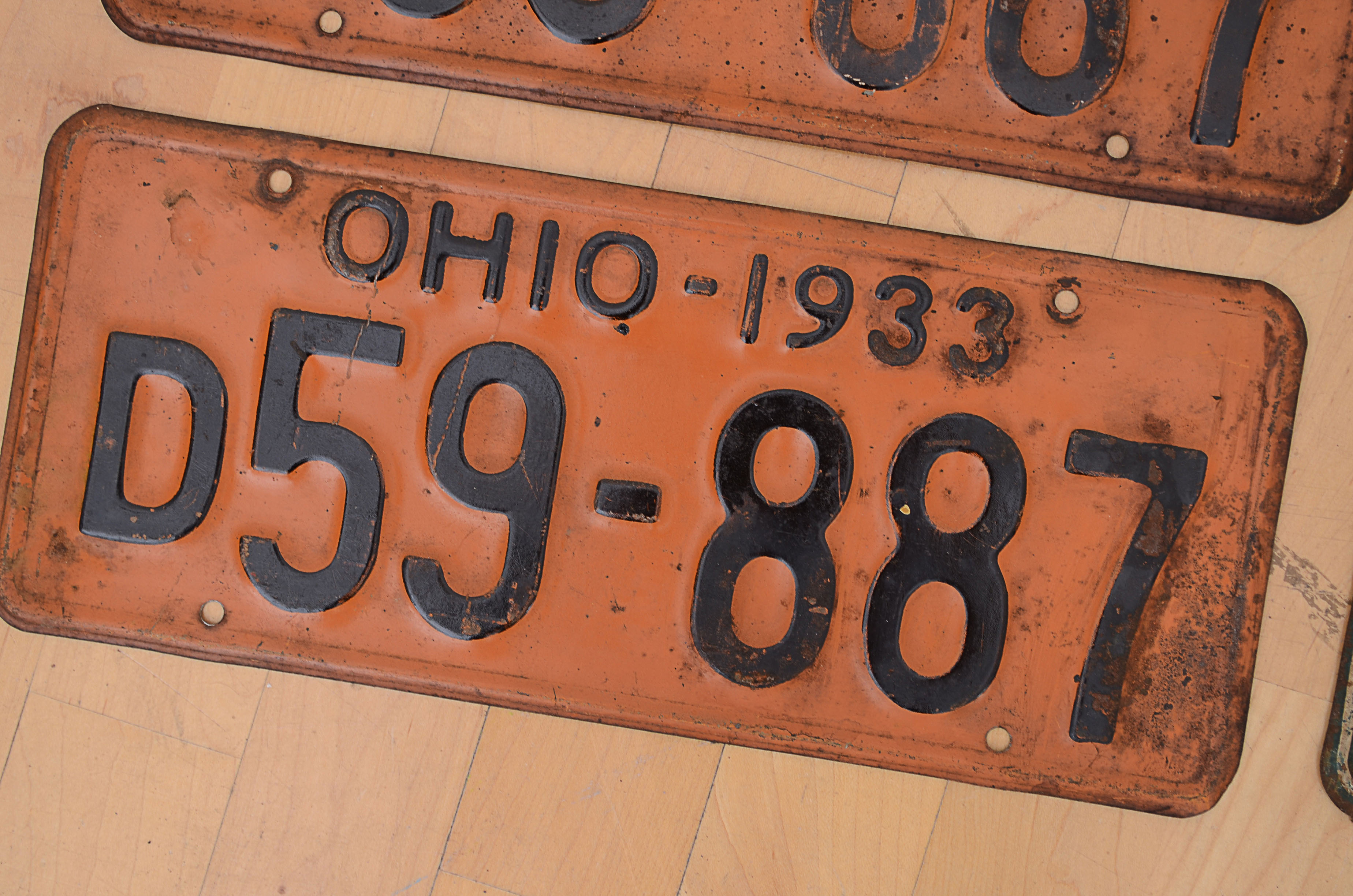 Vintage lot of 4 1930's License Plates
