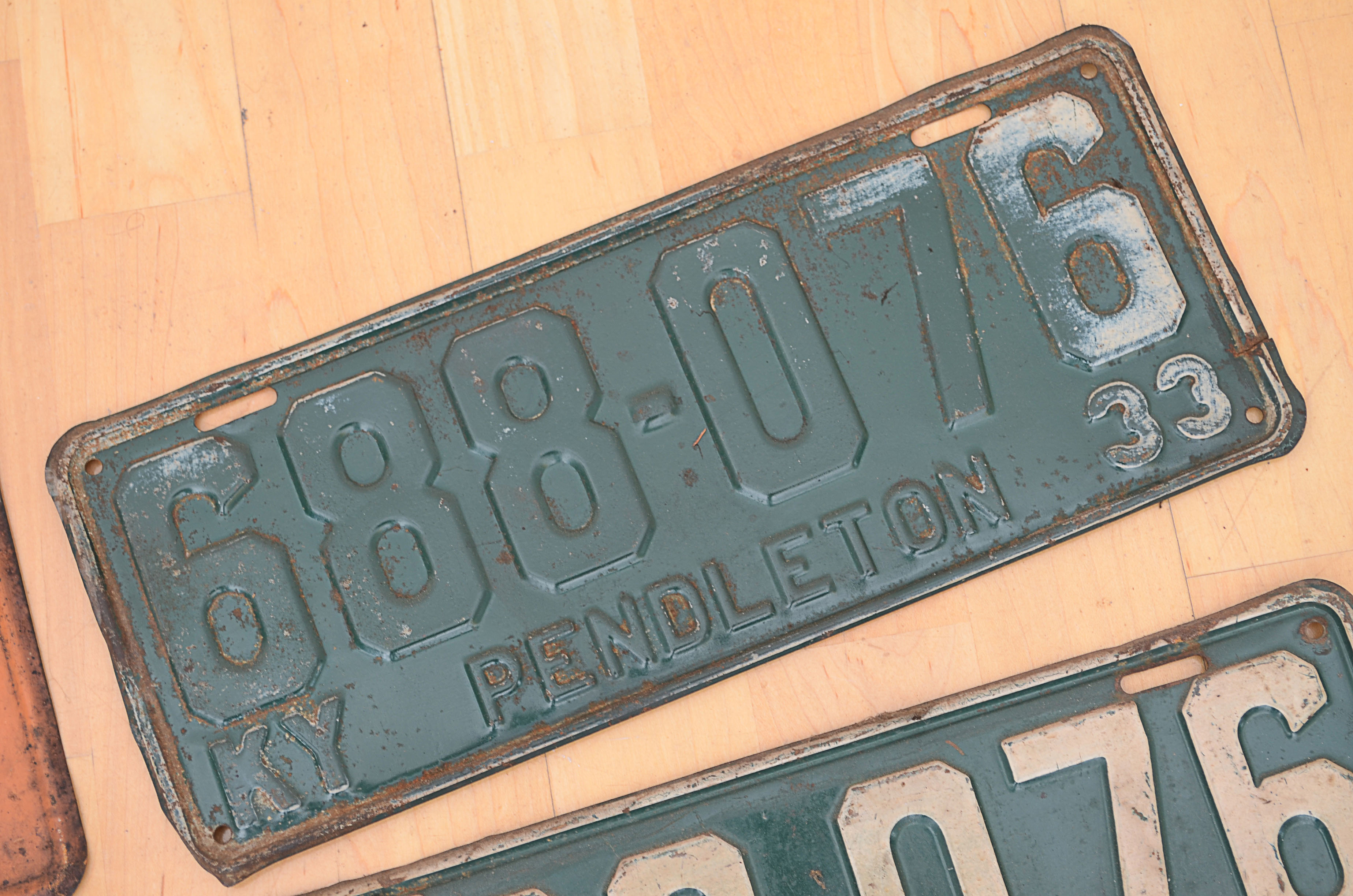 Vintage lot of 4 1930's License Plates
