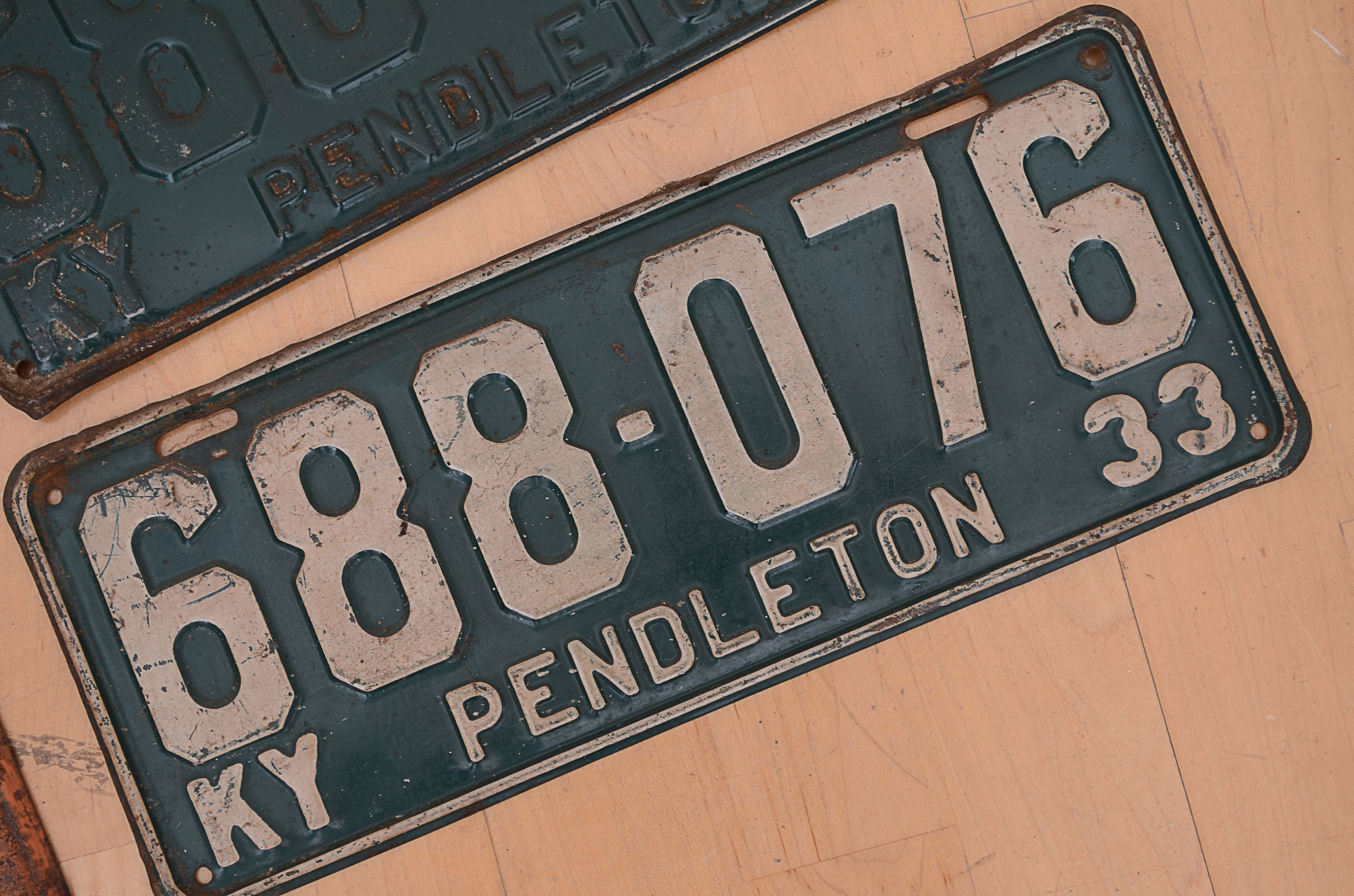 Vintage lot of 4 1930's License Plates