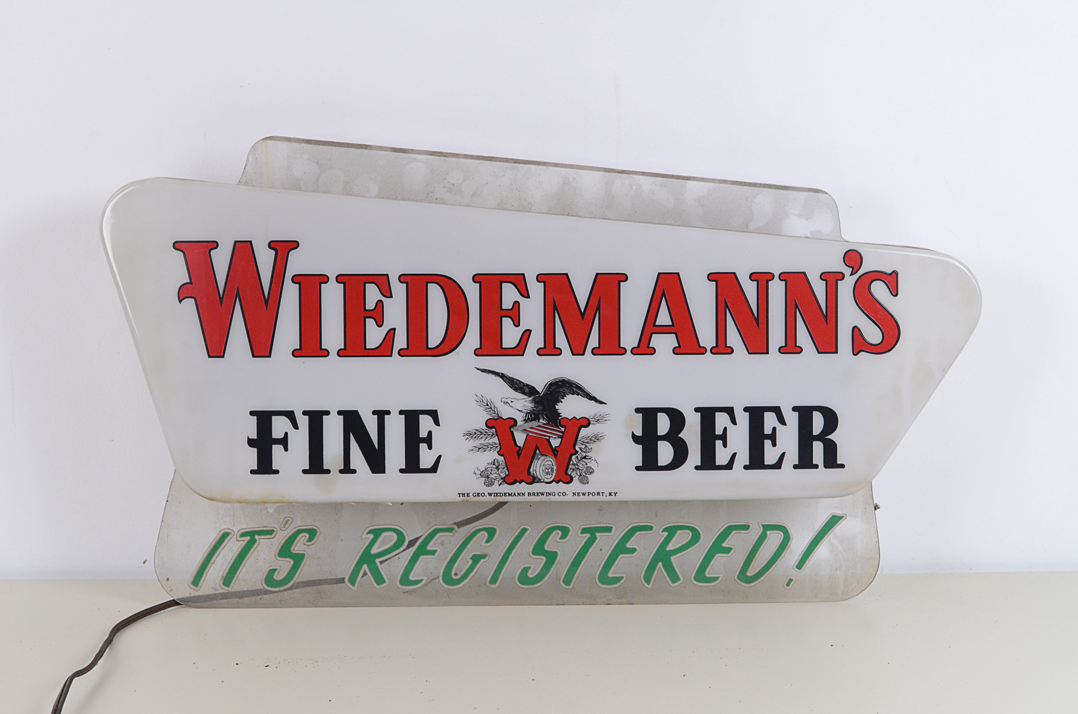 Vintage Lighted Wiedemann's Fine Beer Sign