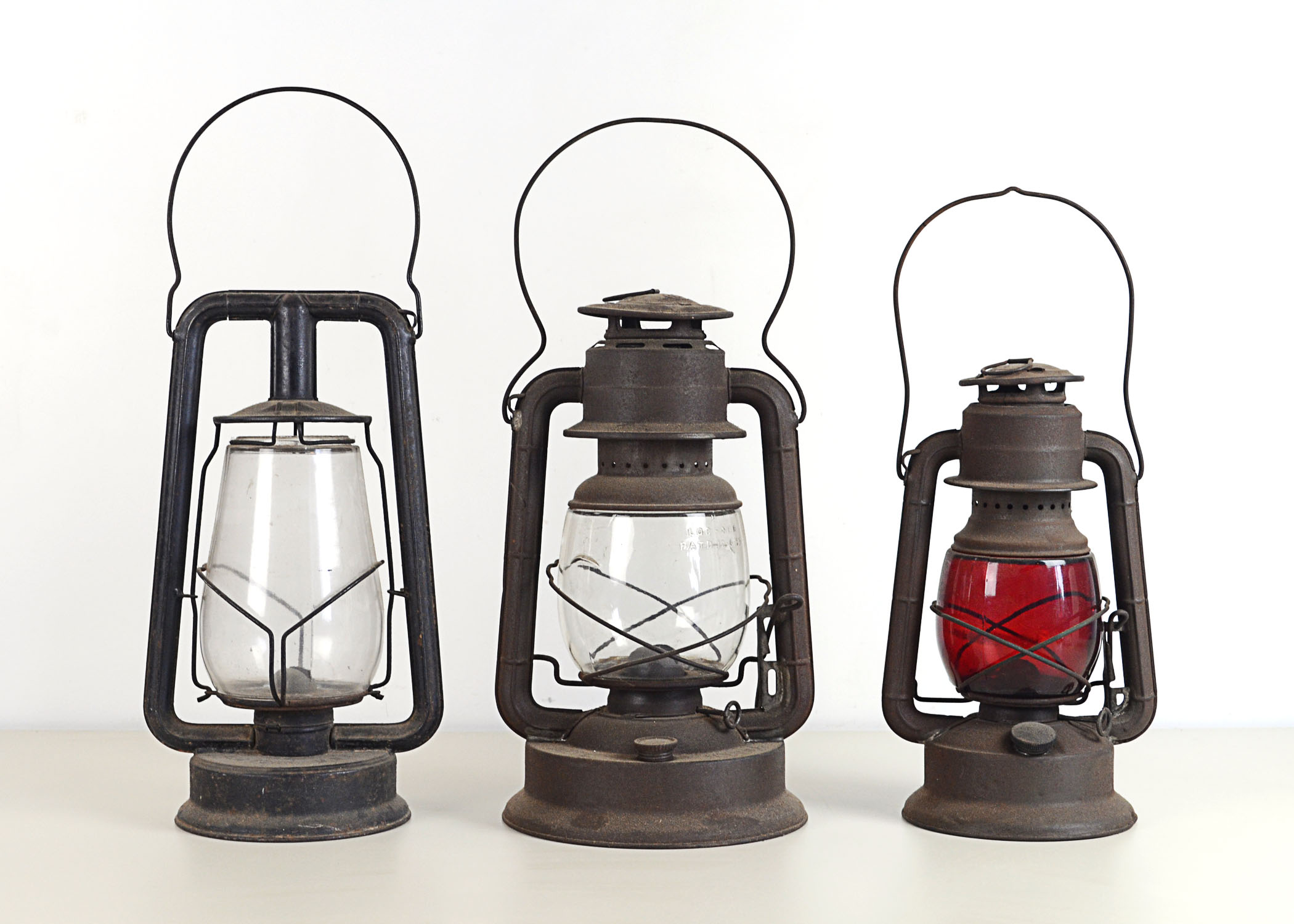 (3) Vintage Lanterns Made By Dietz