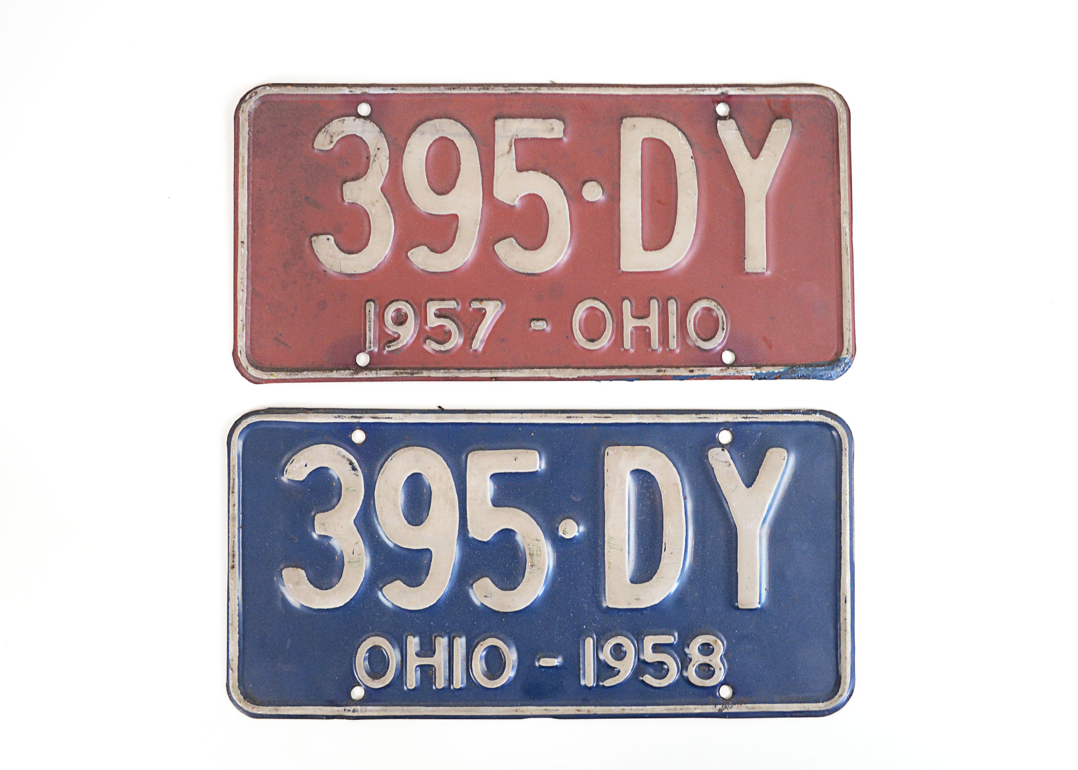 Vintage Ohio 1957- 1958 License Plates