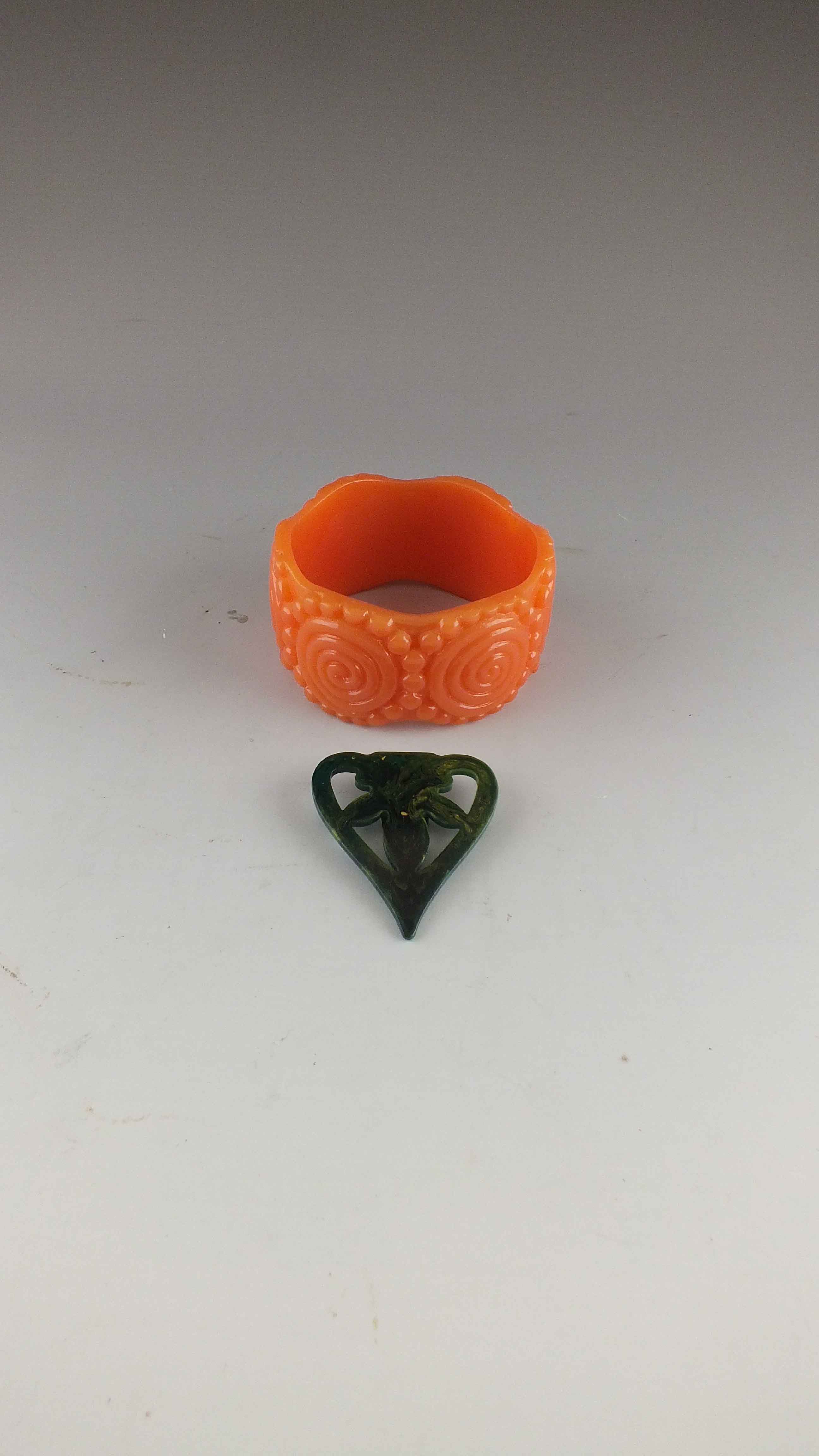 Bakelite Bracelet and Shoe Clip