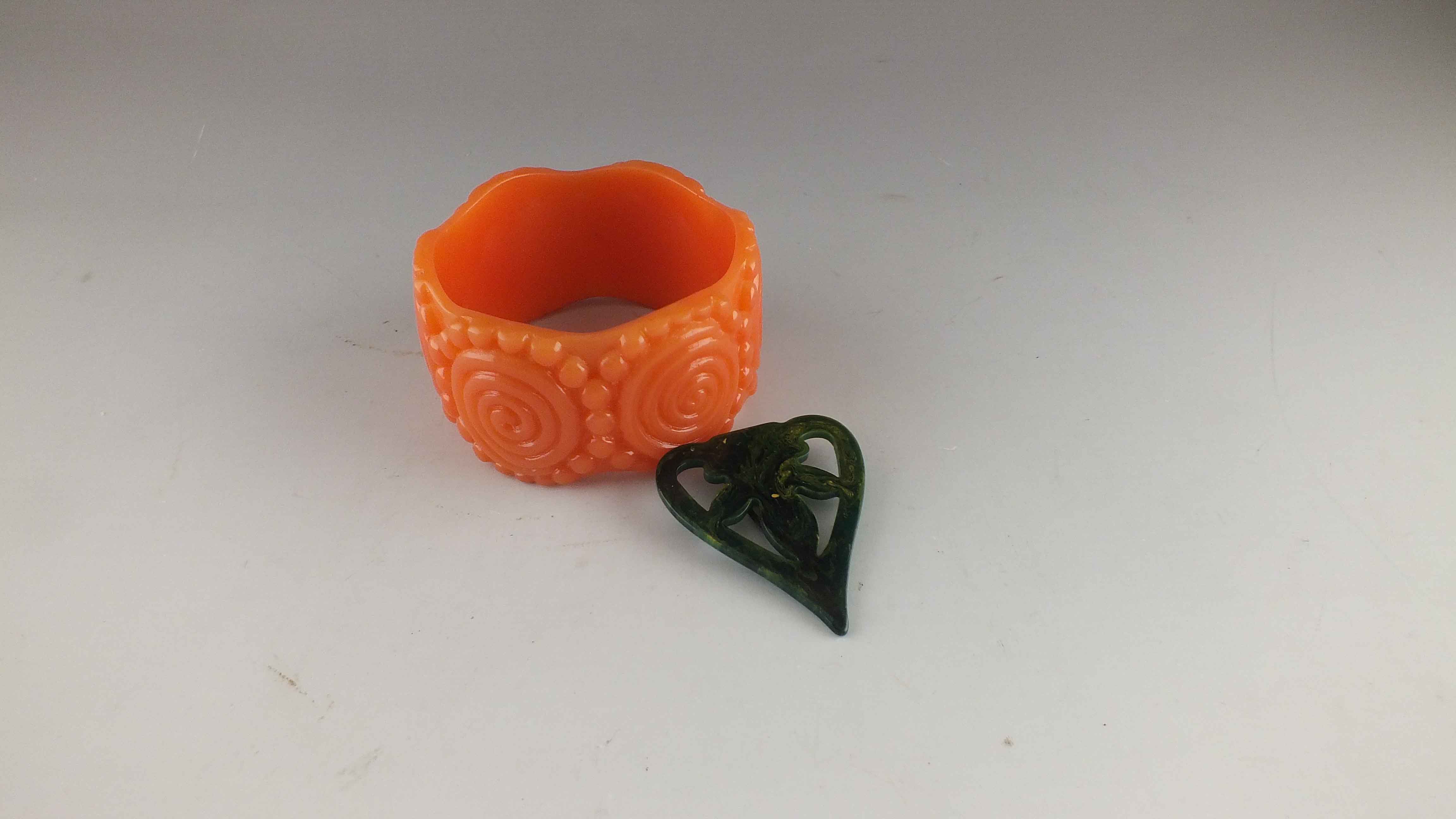 Bakelite Bracelet and Shoe Clip